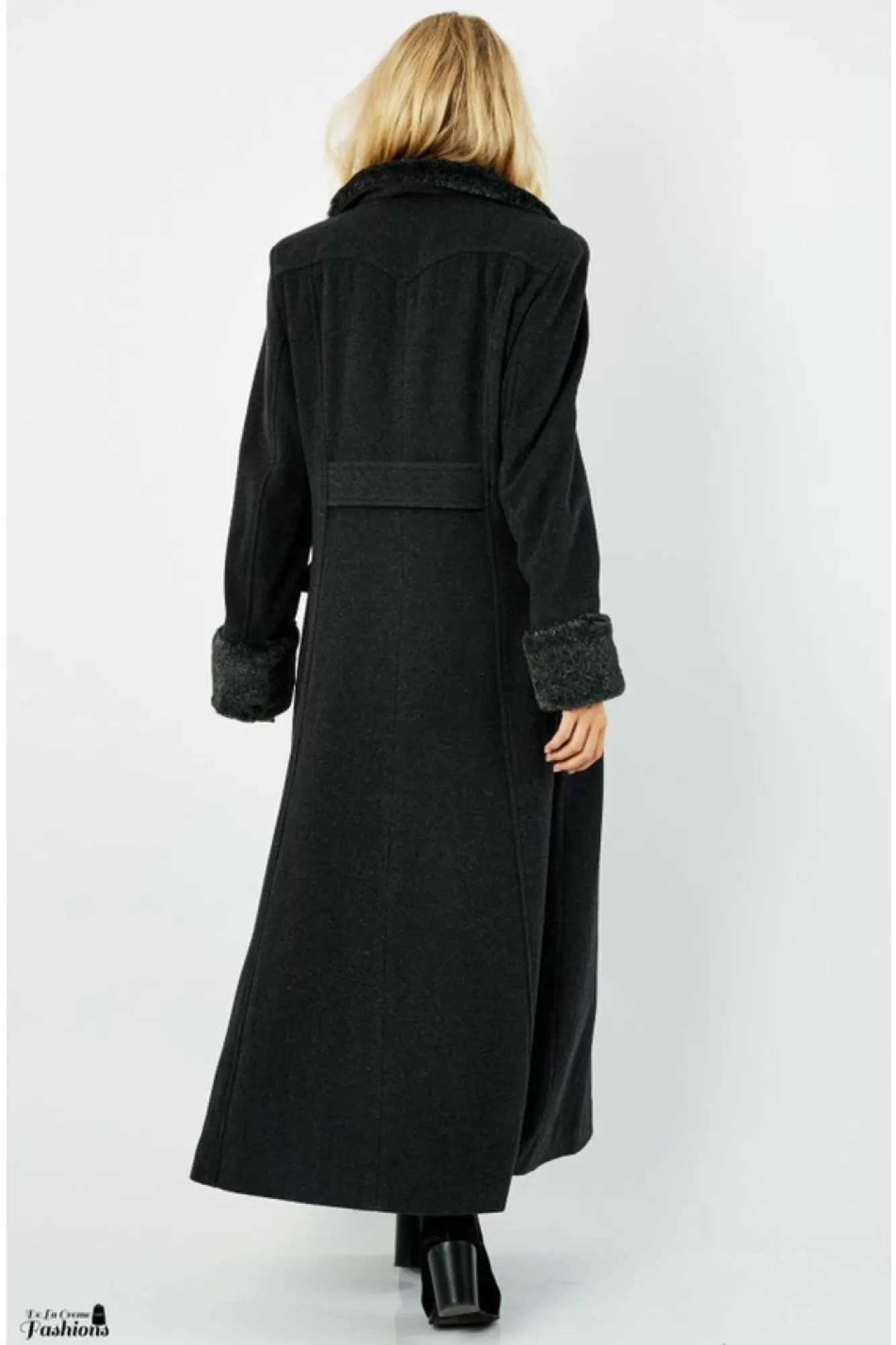 Outerwear^De La Creme Fashions Wool Blend Faux Fur Trim Maxi Coat