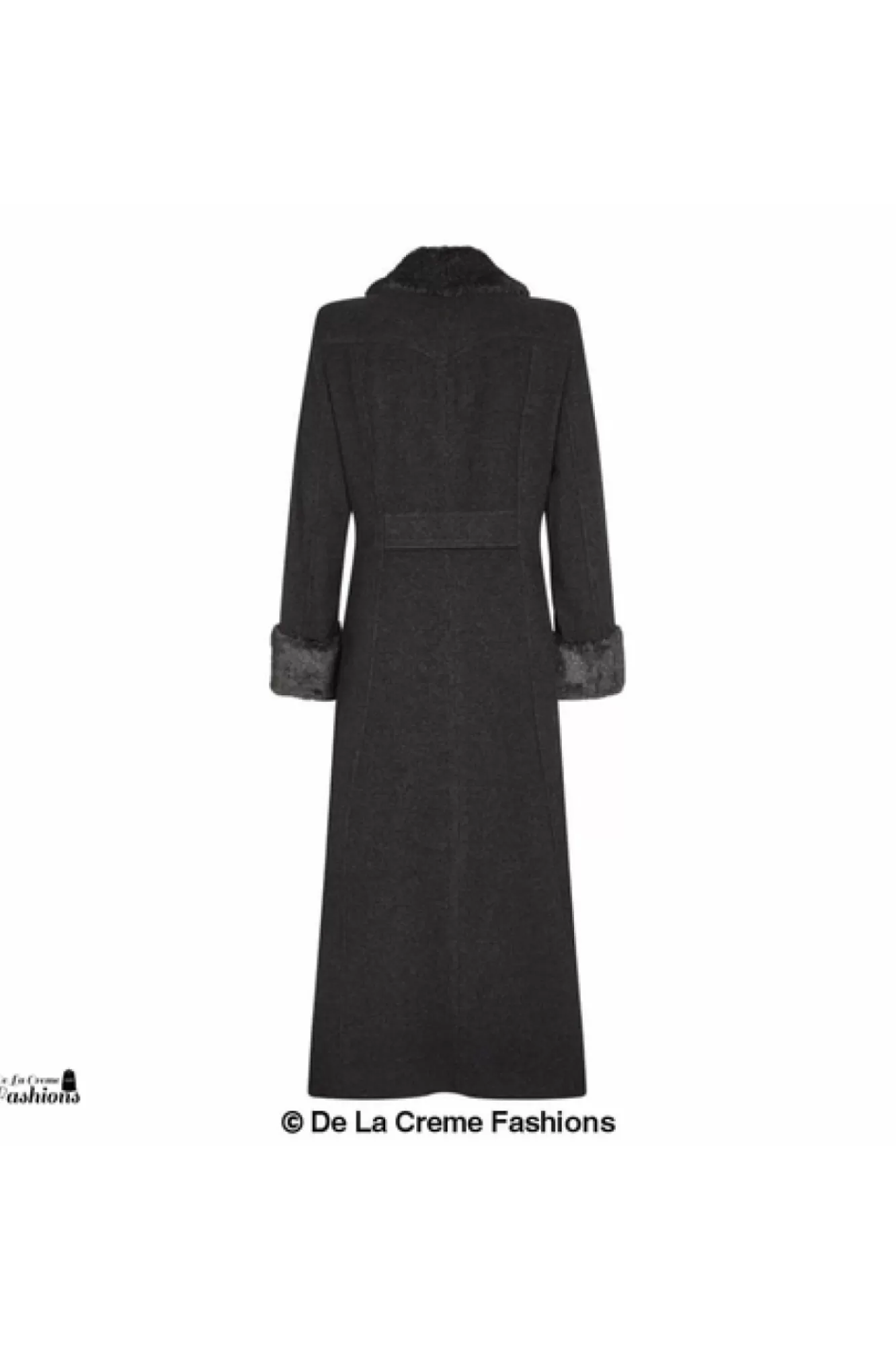Outerwear^De La Creme Fashions Wool Blend Faux Fur Trim Maxi Coat
