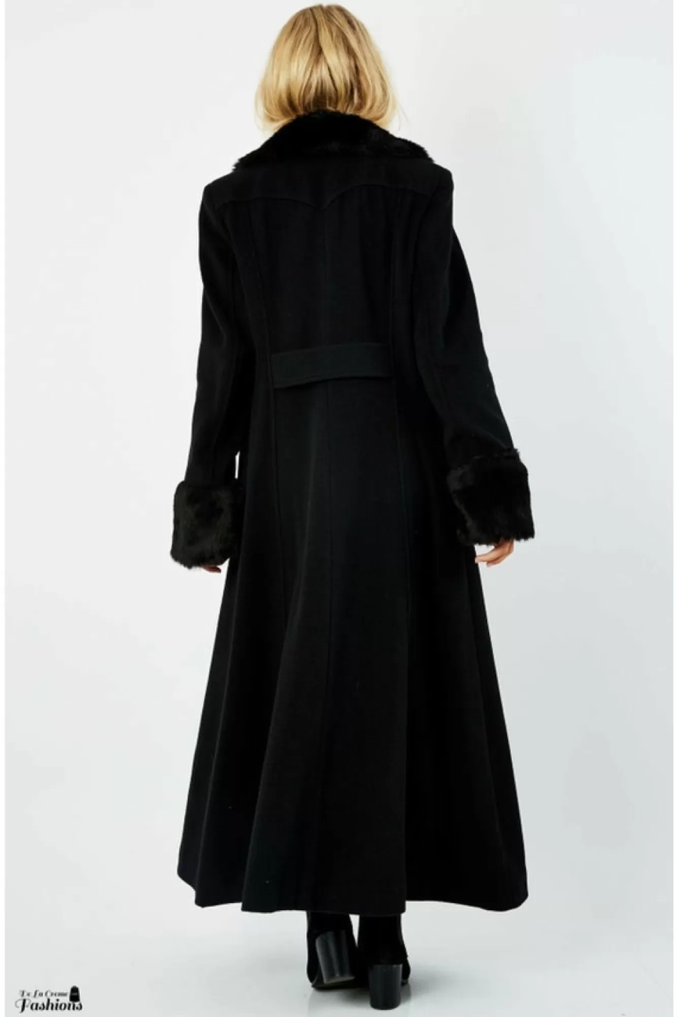 Outerwear^De La Creme Fashions Wool Blend Faux Fur Trim Maxi Coat