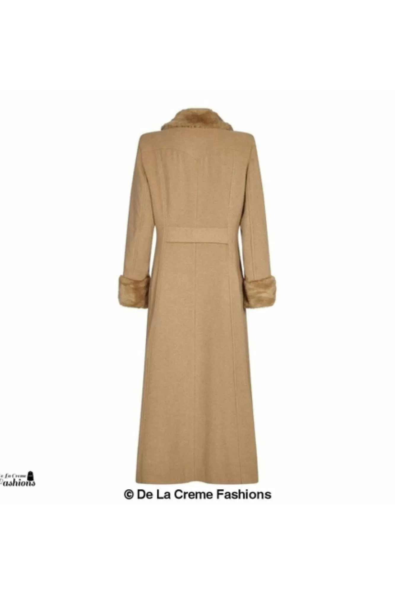 Outerwear^De La Creme Fashions Wool Blend Faux Fur Trim Maxi Coat