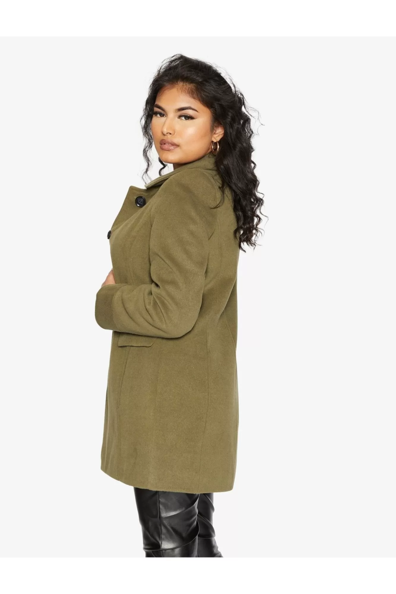 Outerwear^De La Creme Fashions Wool Blend Hip Length Covert Coat