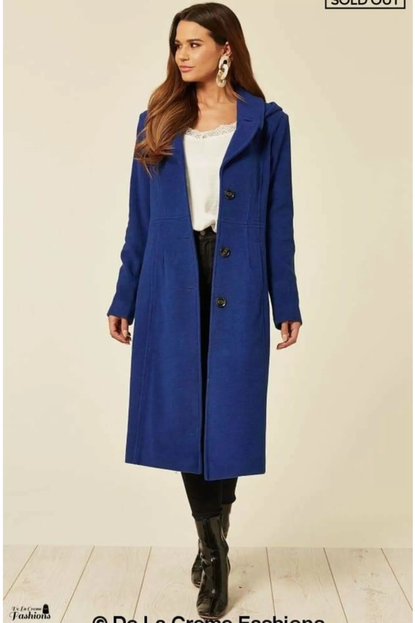 Outerwear^De La Creme Fashions Wool Blend Hooded Mid Length Coat