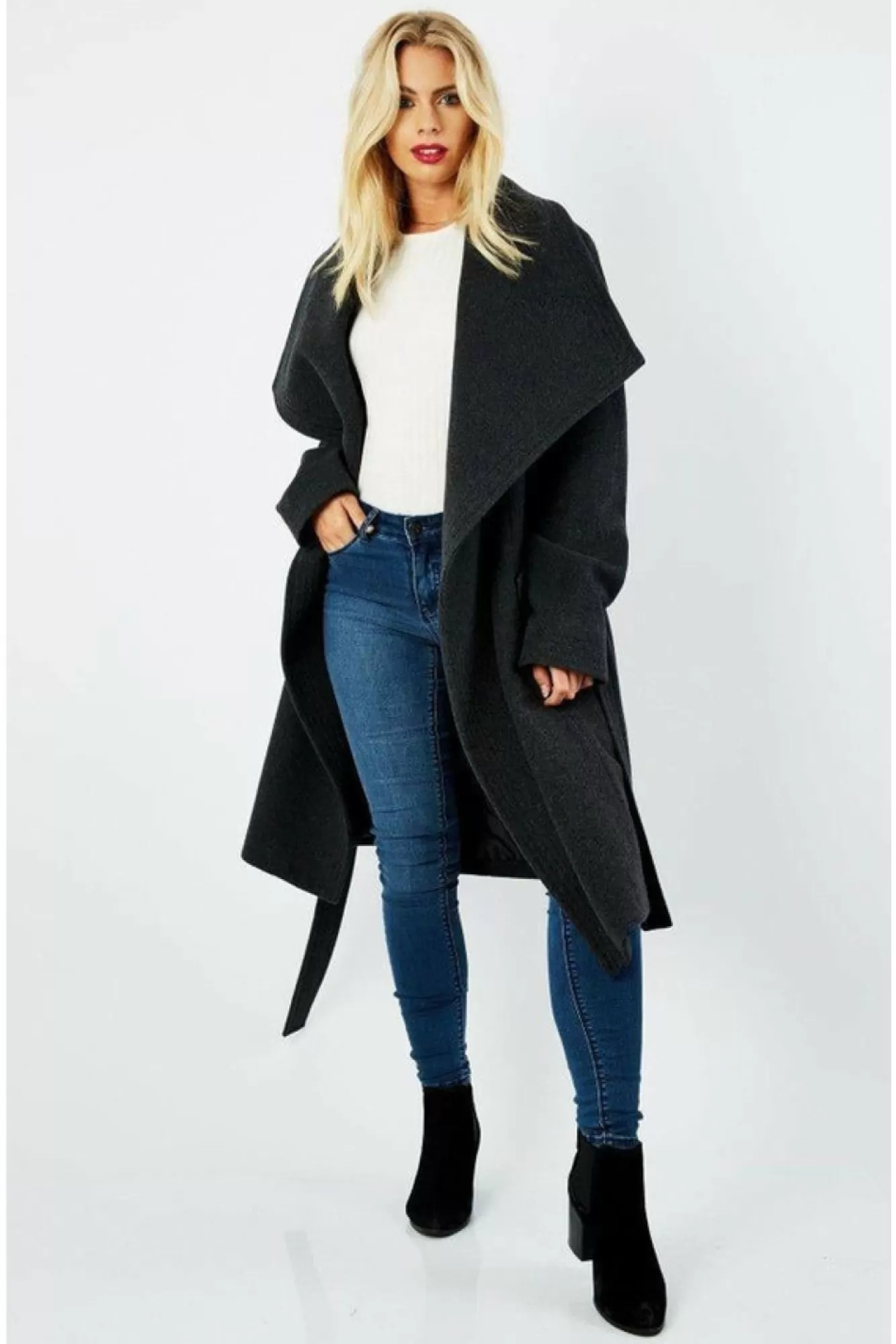 Outerwear^De La Creme Fashions Wool Blend Large Lapel Duster Coat