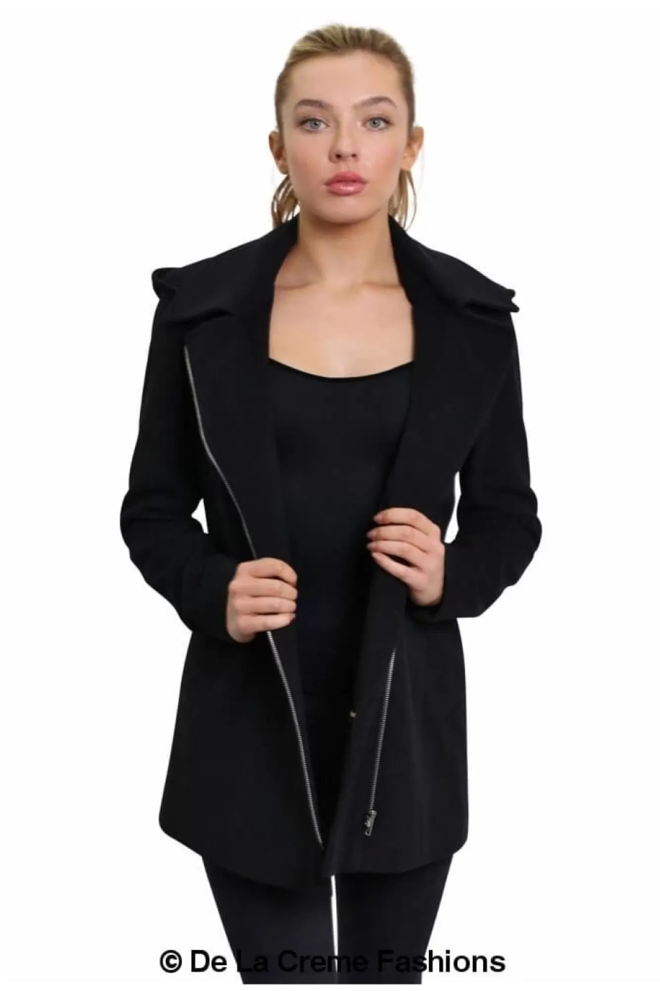 Outerwear^De La Creme Fashions Wool Blend Zip Up Hooded Coat
