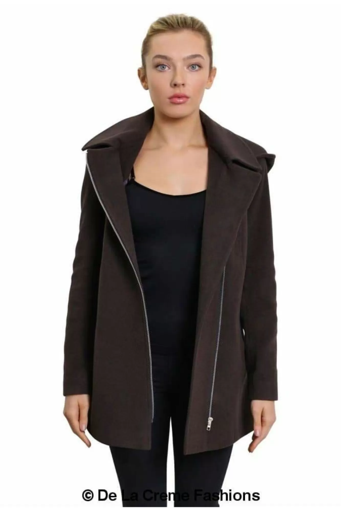 Outerwear^De La Creme Fashions Wool Blend Zip Up Hooded Coat
