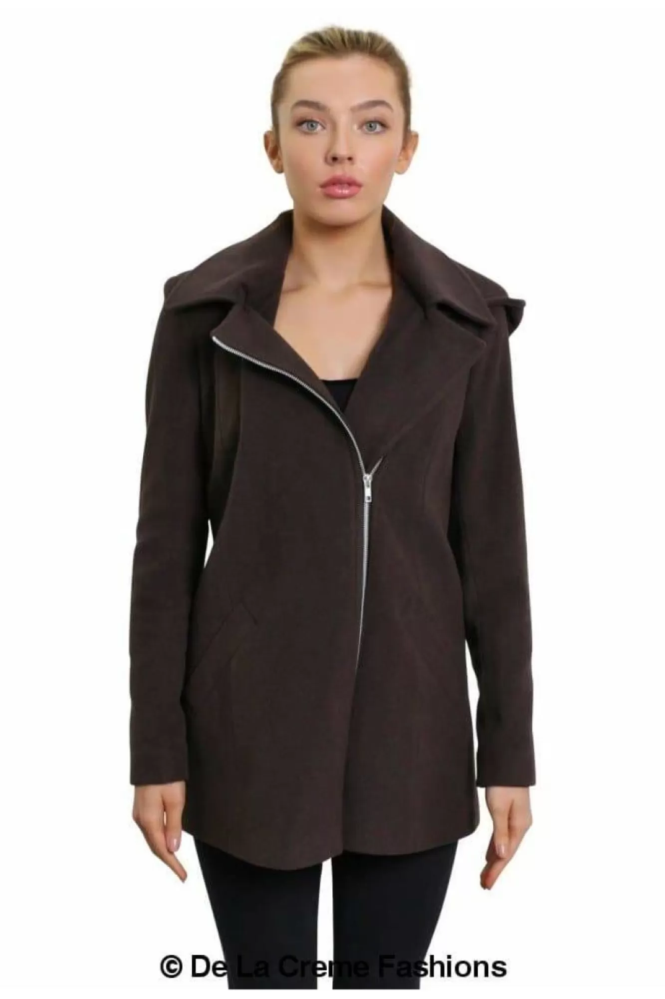 Outerwear^De La Creme Fashions Wool Blend Zip Up Hooded Coat