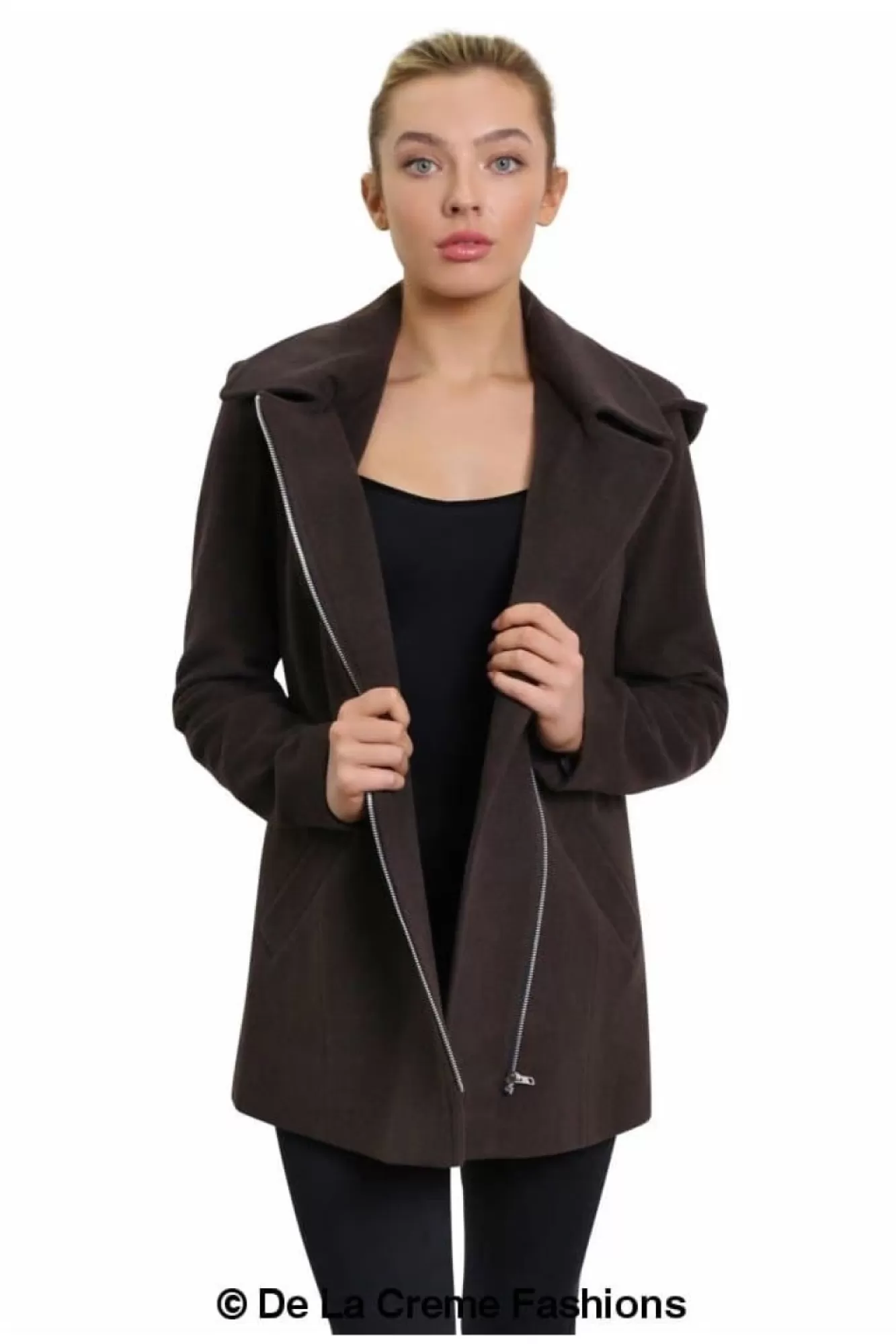 Outerwear^De La Creme Fashions Wool Blend Zip Up Hooded Coat