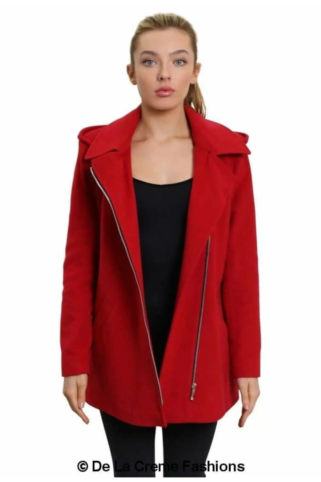 Outerwear^De La Creme Fashions Wool Blend Zip Up Hooded Coat