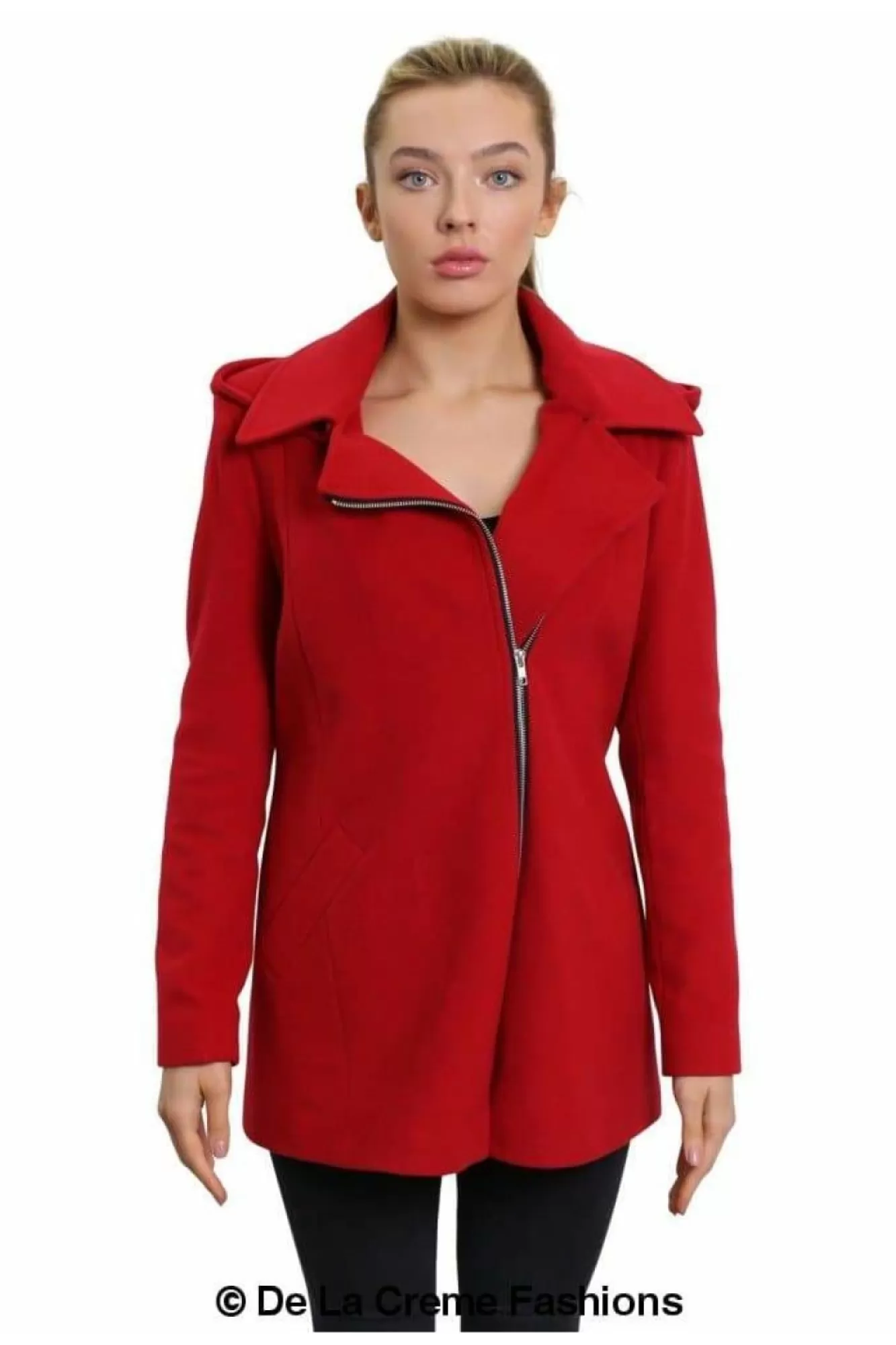 Outerwear^De La Creme Fashions Wool Blend Zip Up Hooded Coat