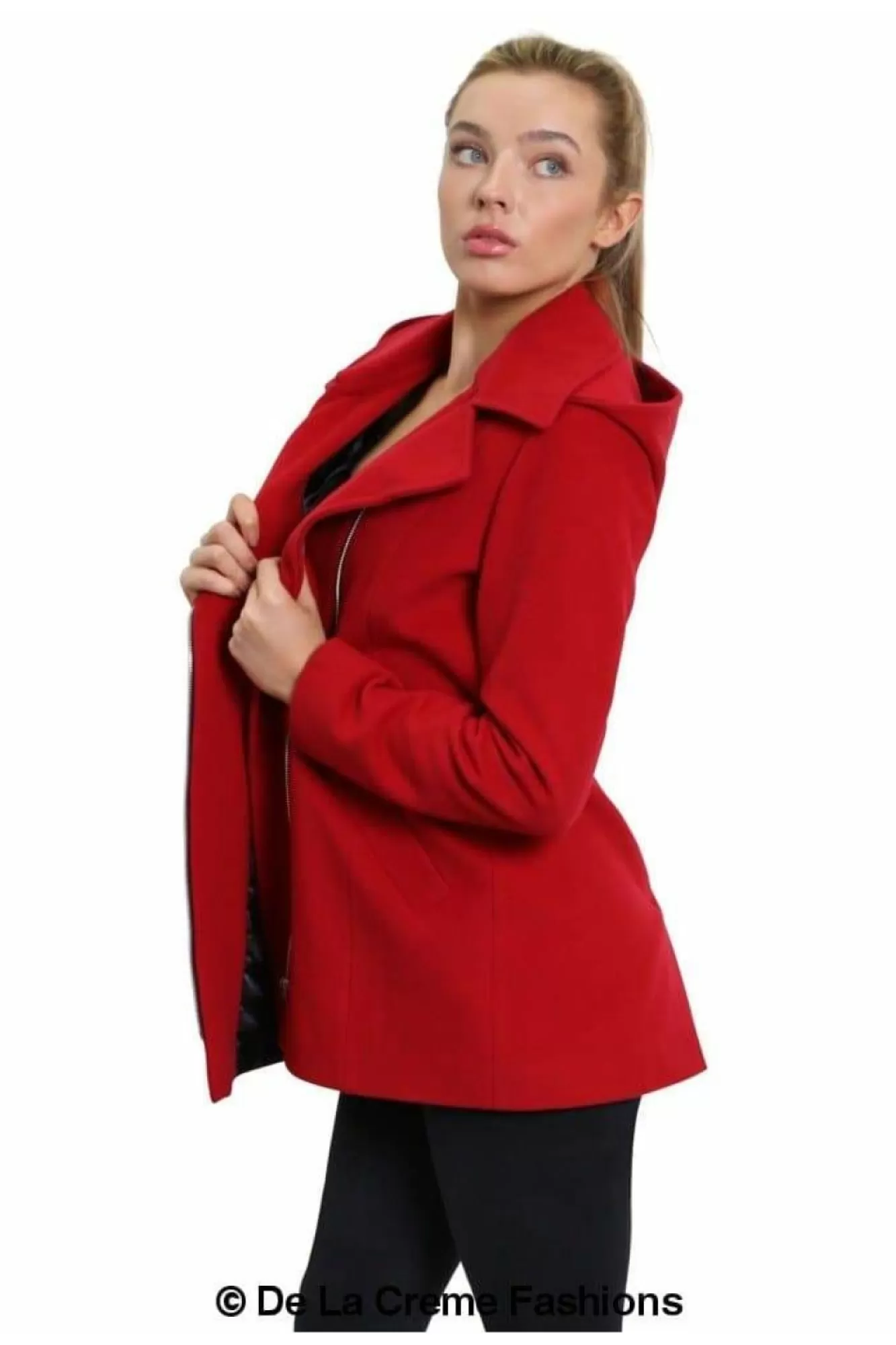 Outerwear^De La Creme Fashions Wool Blend Zip Up Hooded Coat