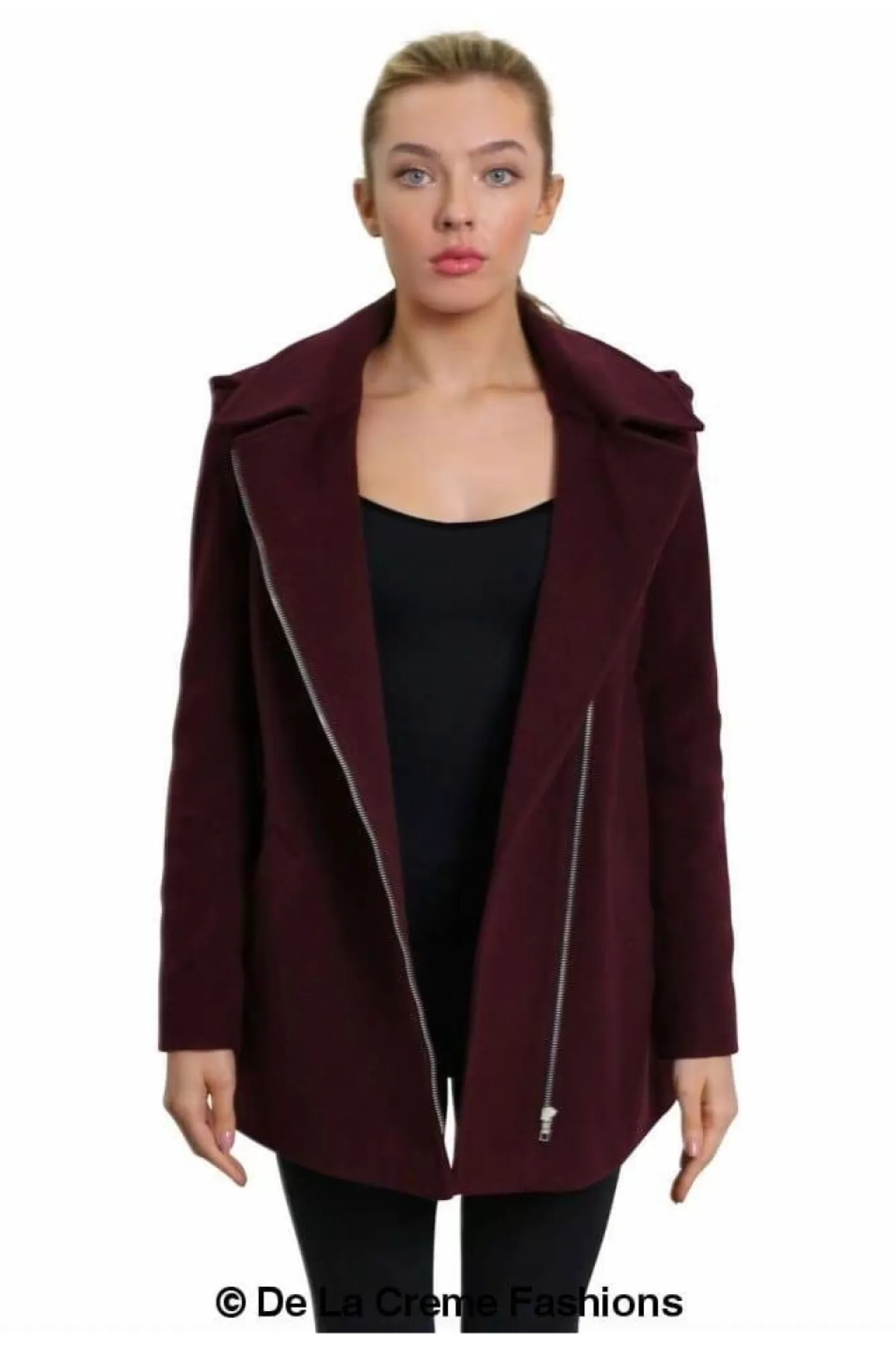 Outerwear^De La Creme Fashions Wool Blend Zip Up Hooded Coat