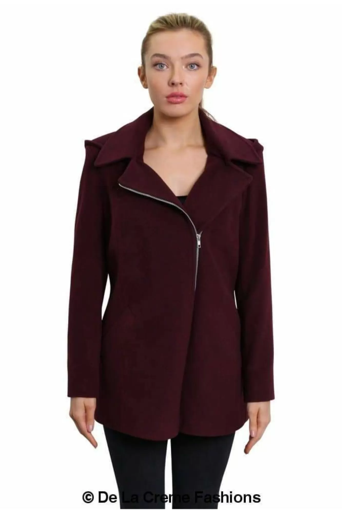 Outerwear^De La Creme Fashions Wool Blend Zip Up Hooded Coat