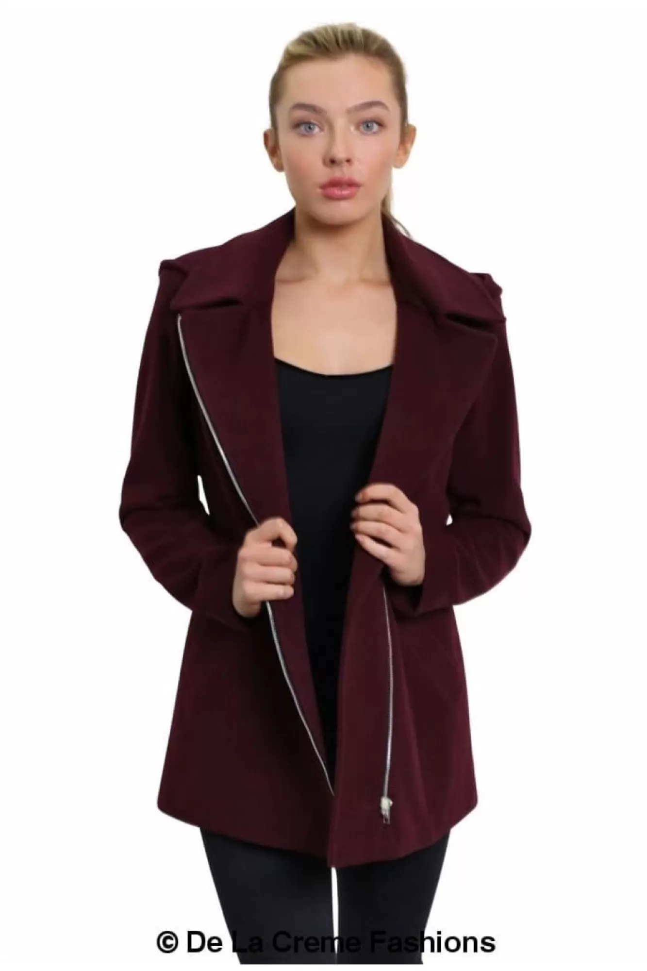 Outerwear^De La Creme Fashions Wool Blend Zip Up Hooded Coat