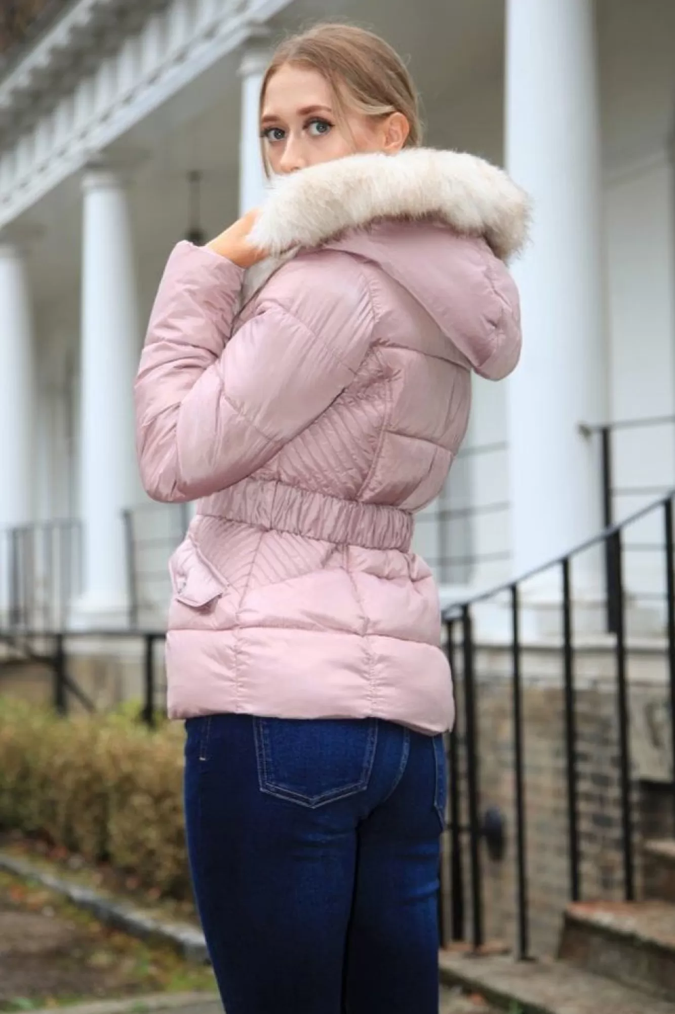 Outerwear^Double Second Belted Short Puffer Pink