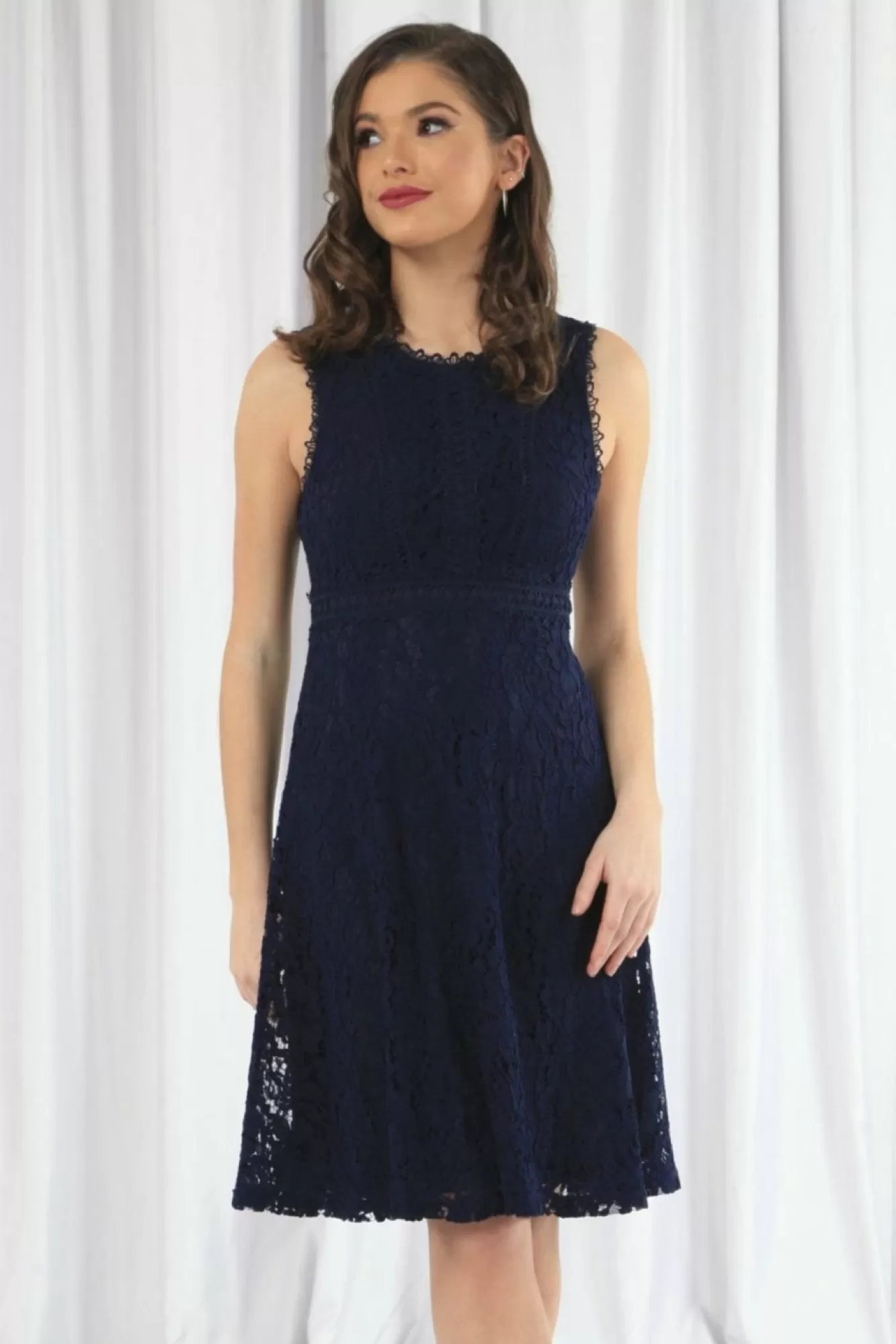 Mini Dresses^Double Second Fit And Flare Lace Dress Navy