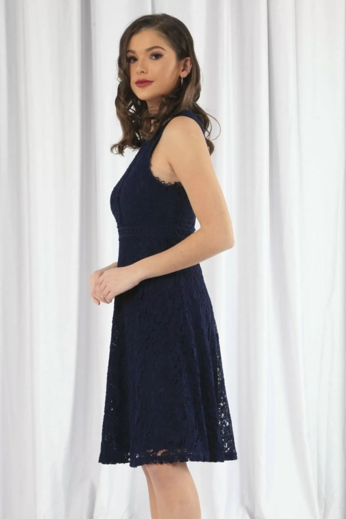 Mini Dresses^Double Second Fit And Flare Lace Dress Navy