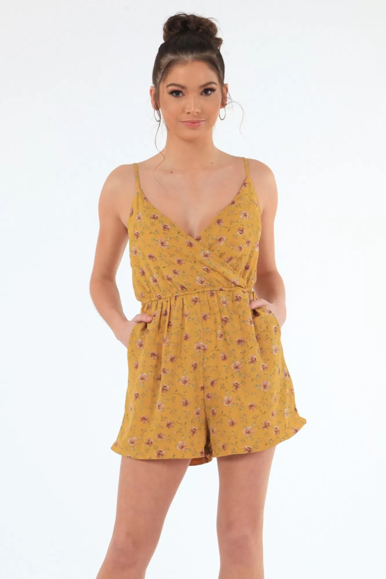 Jumpsuits^Double Second Floral Playsuit Yellow