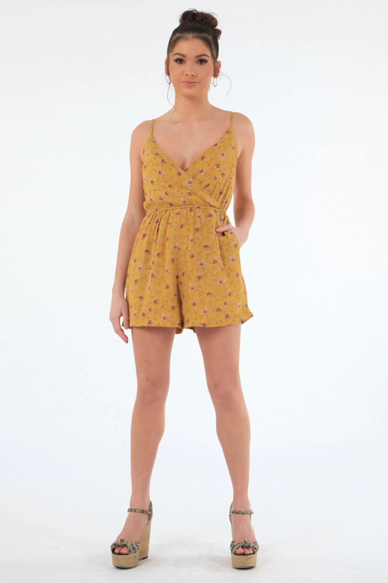 Jumpsuits^Double Second Floral Playsuit Yellow