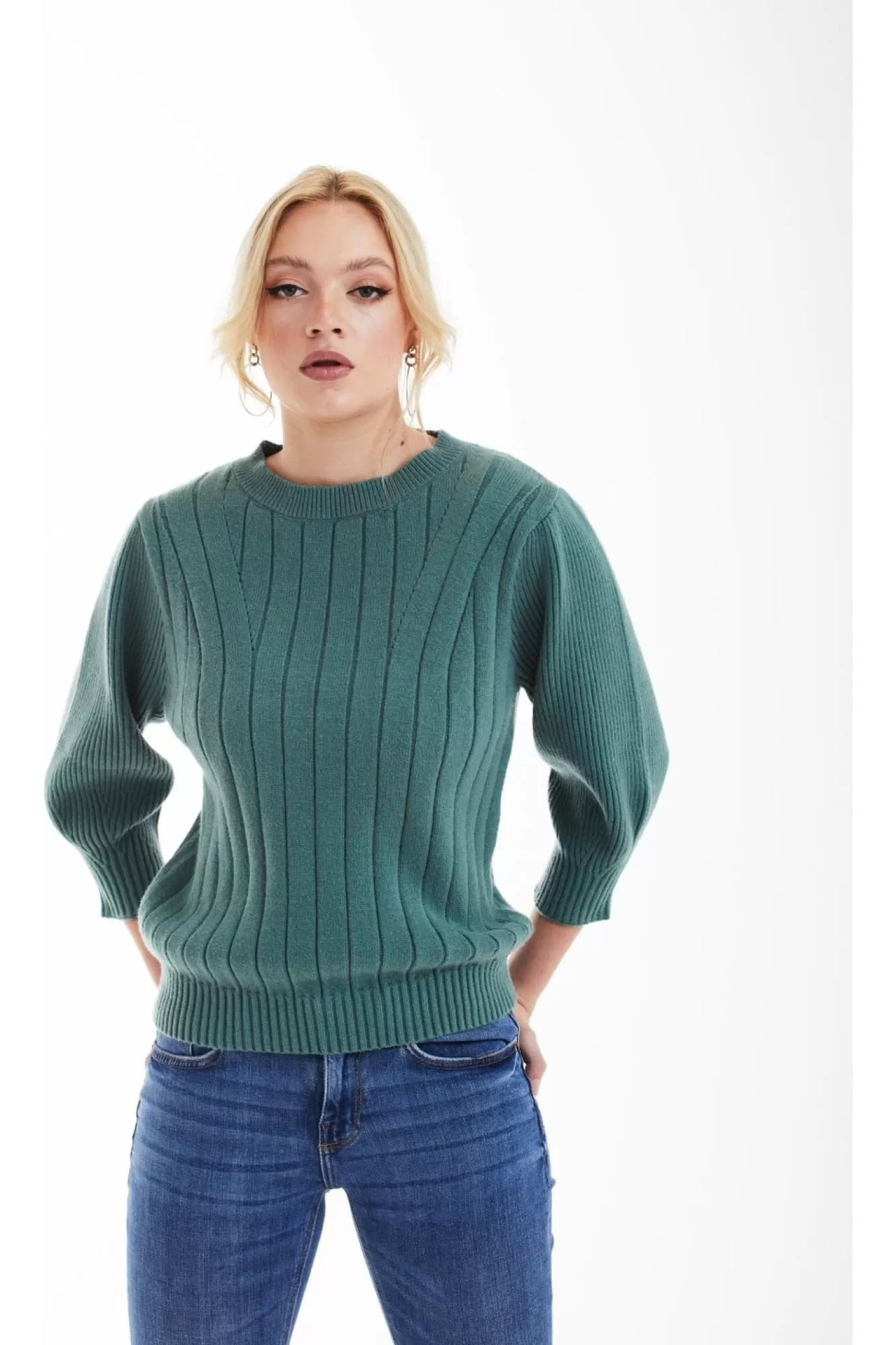 Jumpers^Double Second Knit Jumper Green