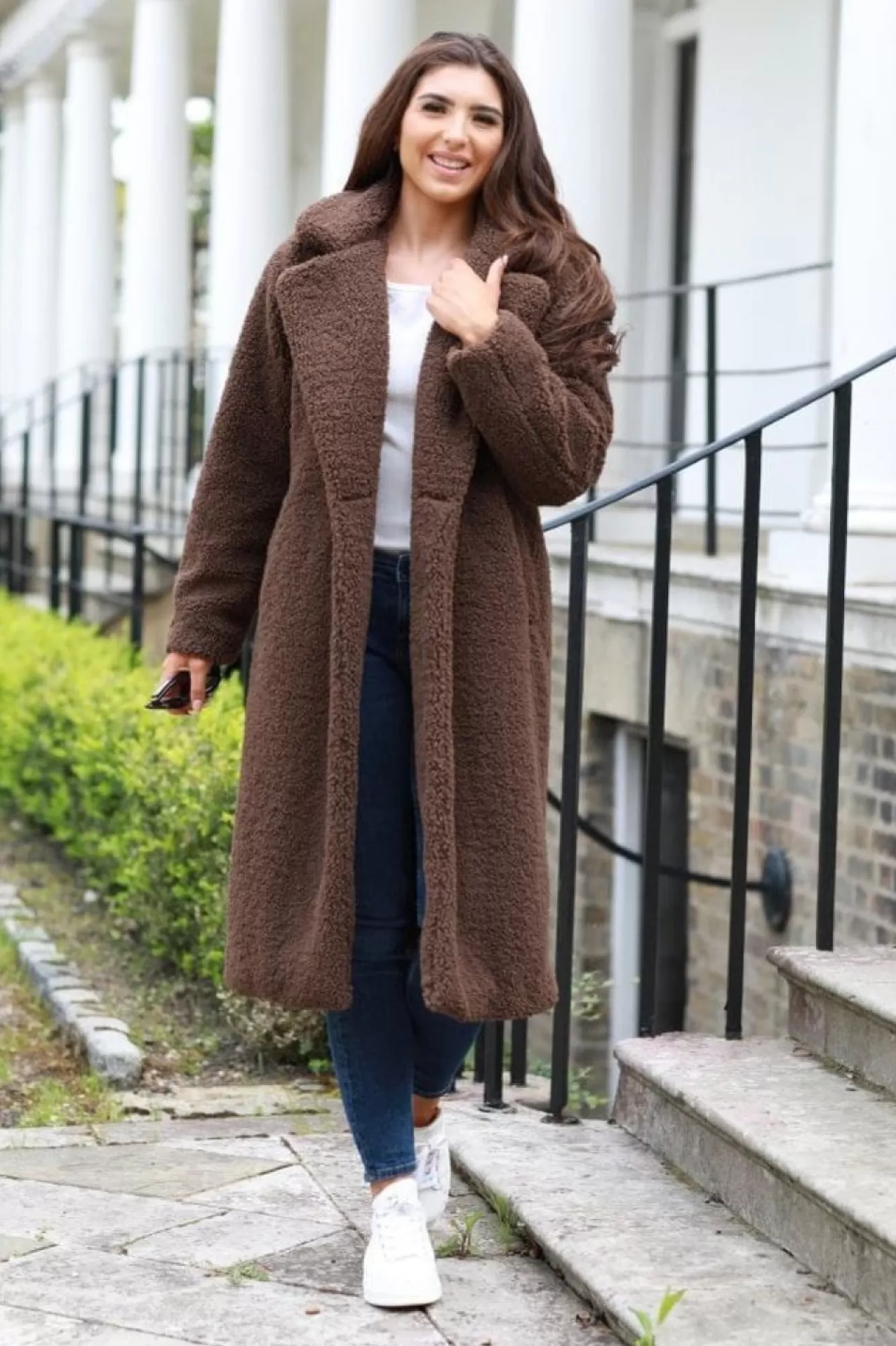Outerwear^Double Second Longline Fur Teddy Coat Brown