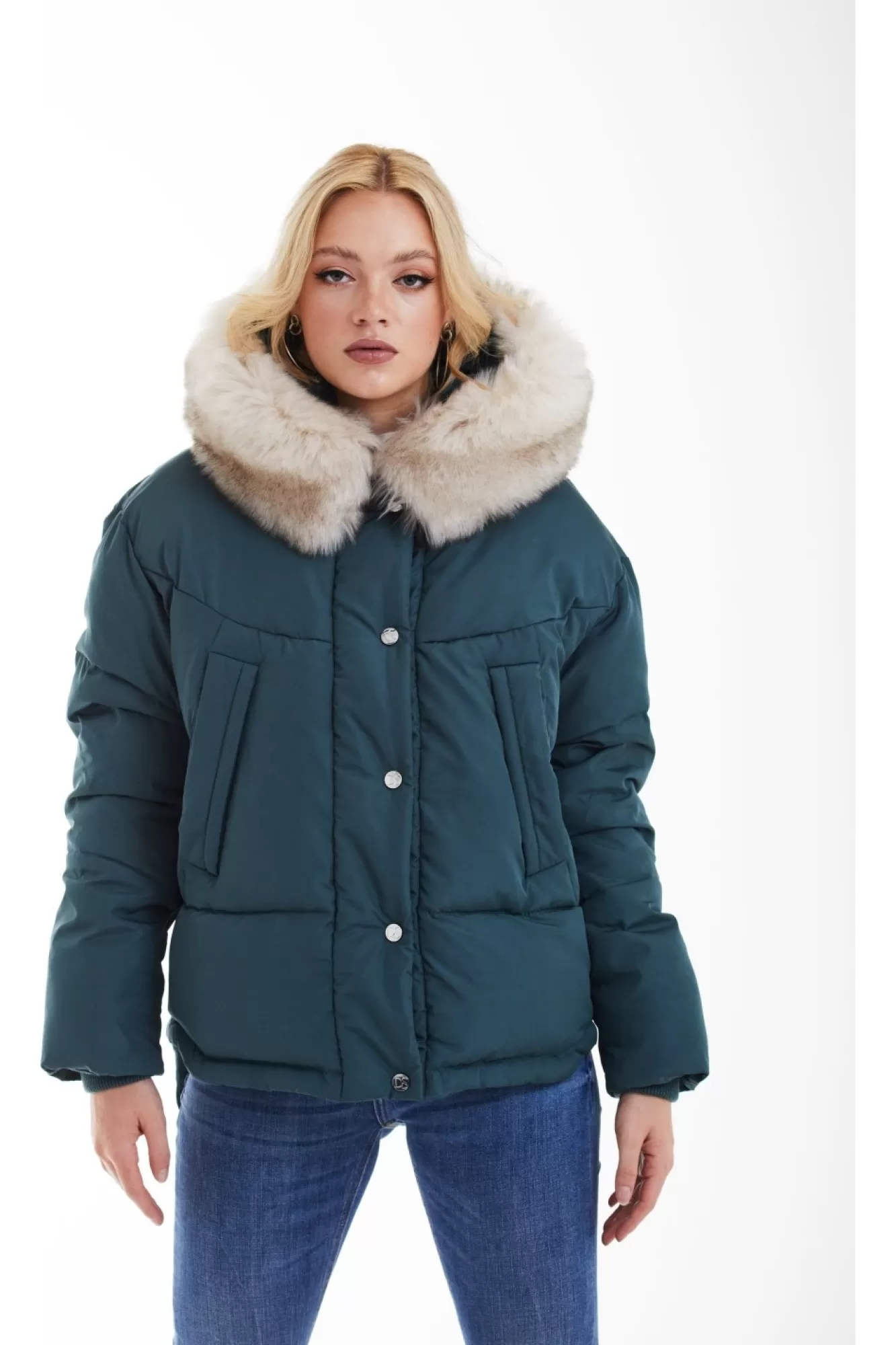 Outerwear^Double Second Oversized Dip Back Puffer Teal