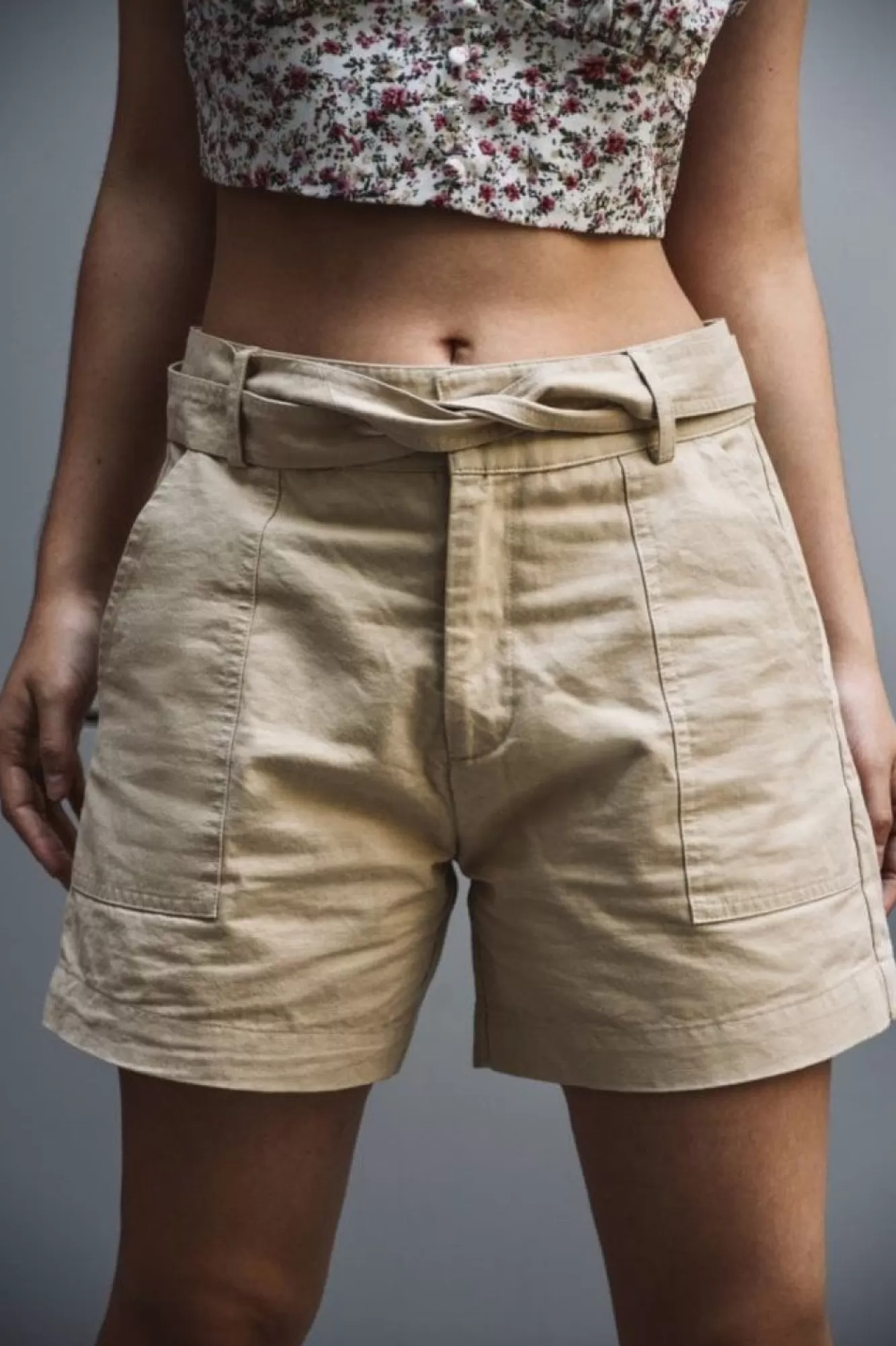 Trousers^Double Second Utility Beige Shorts Stone