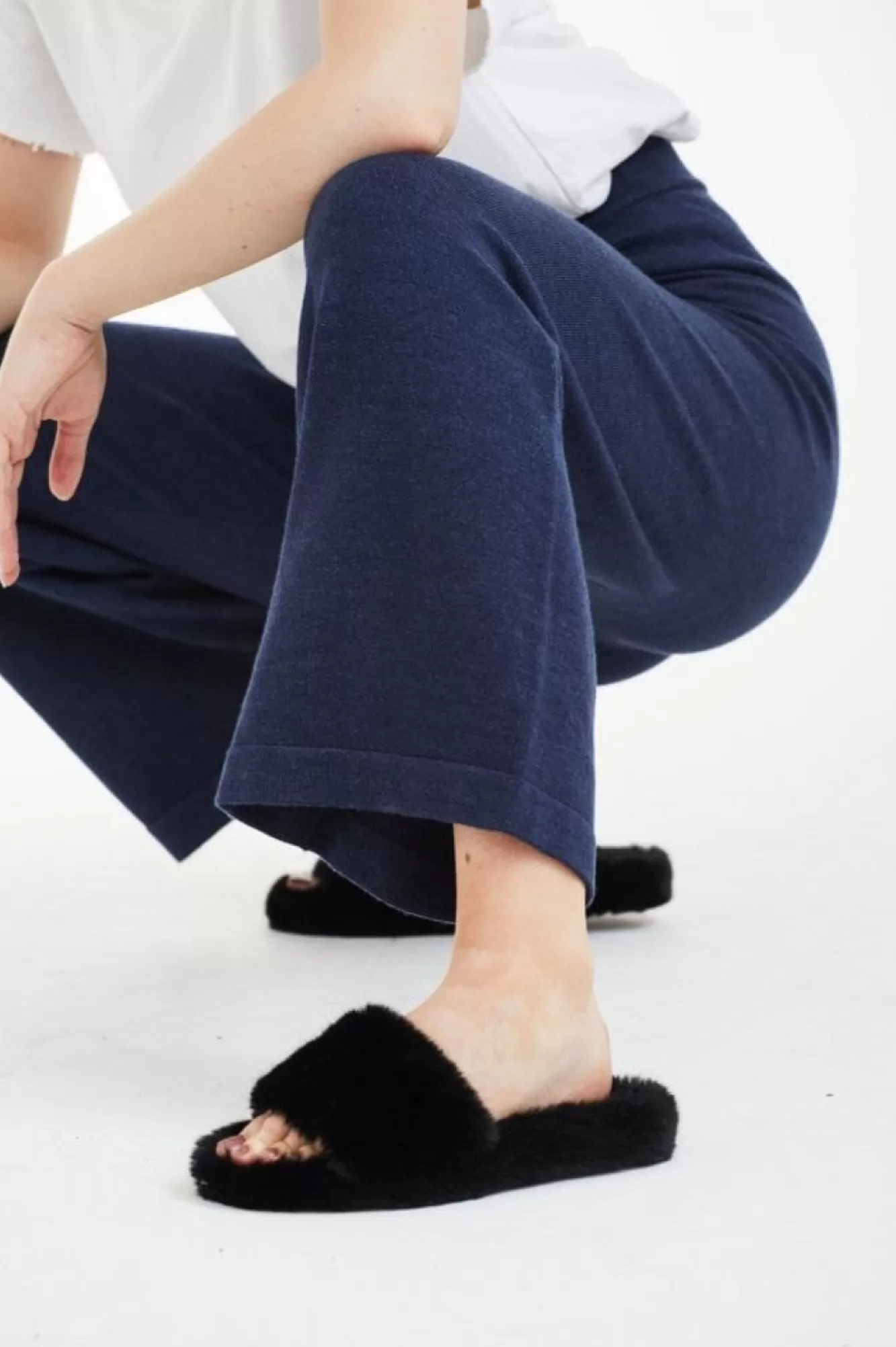 Loungewear & Sleepwear^Double Second Wide Leg Knit Jogger Navy