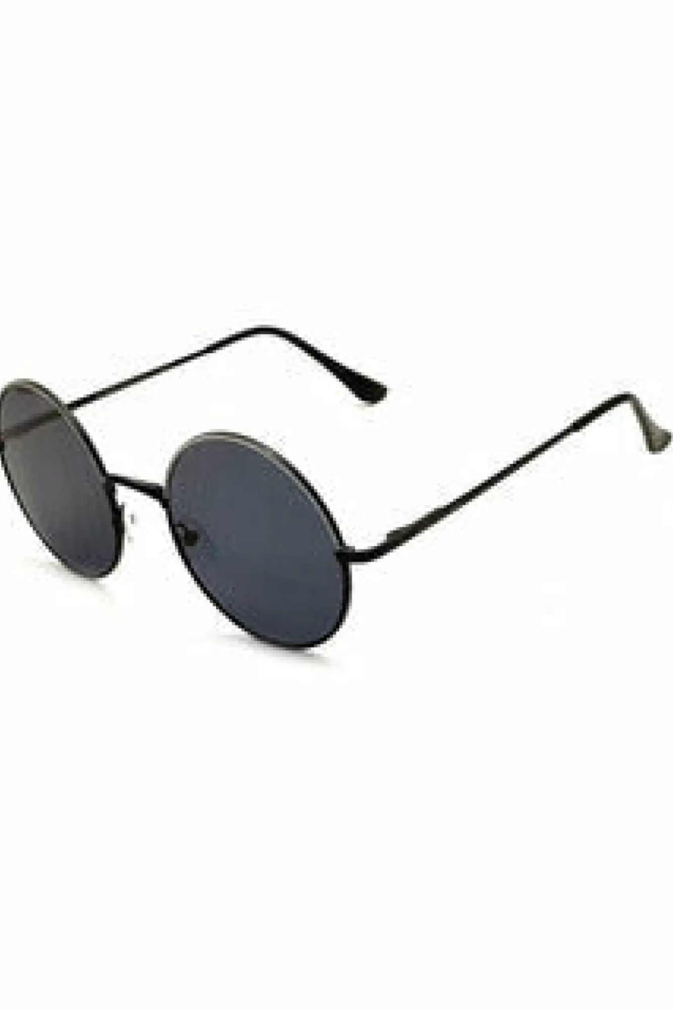Sunglasses^East Village Metal Round White With Smoke Lens Black