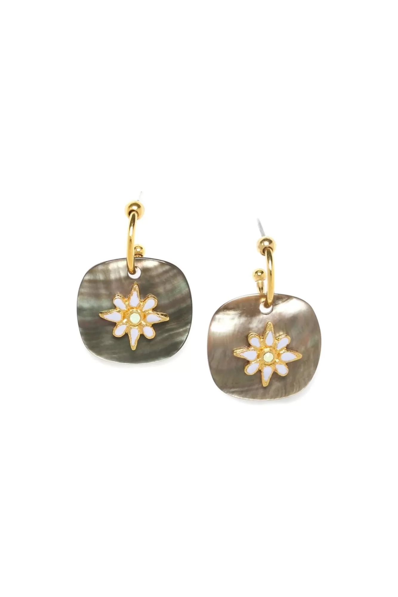 Jewellery^Elka London Alexa Creole With Blackip Dangle Gold