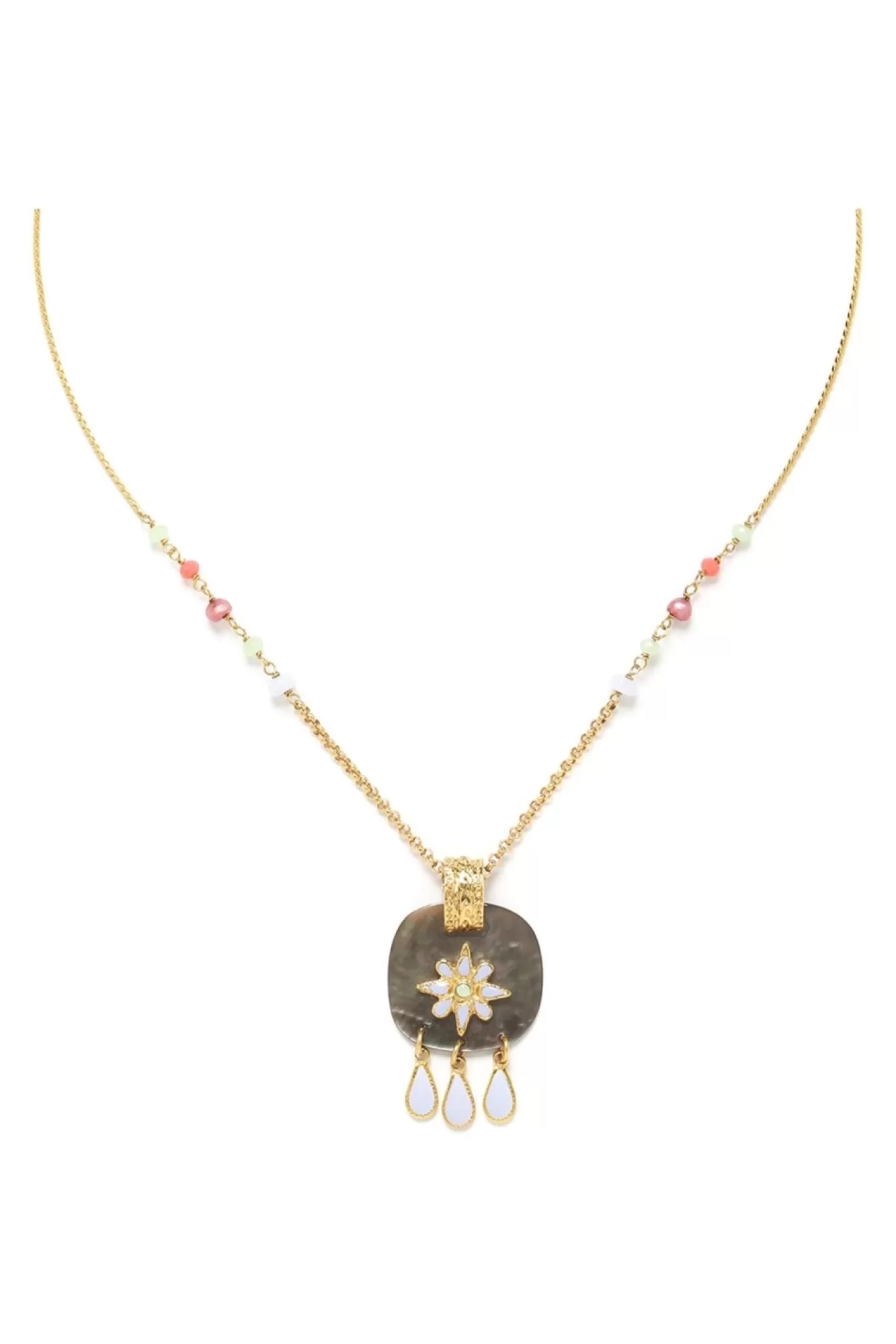 Jewellery^Elka London Alexa Square Pendant Necklace Gold