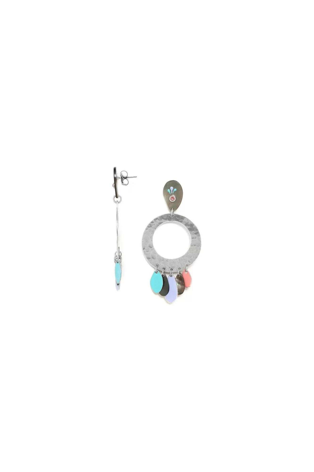 Jewellery^Elka London Dita Ring Disc Post With Dangles Silver