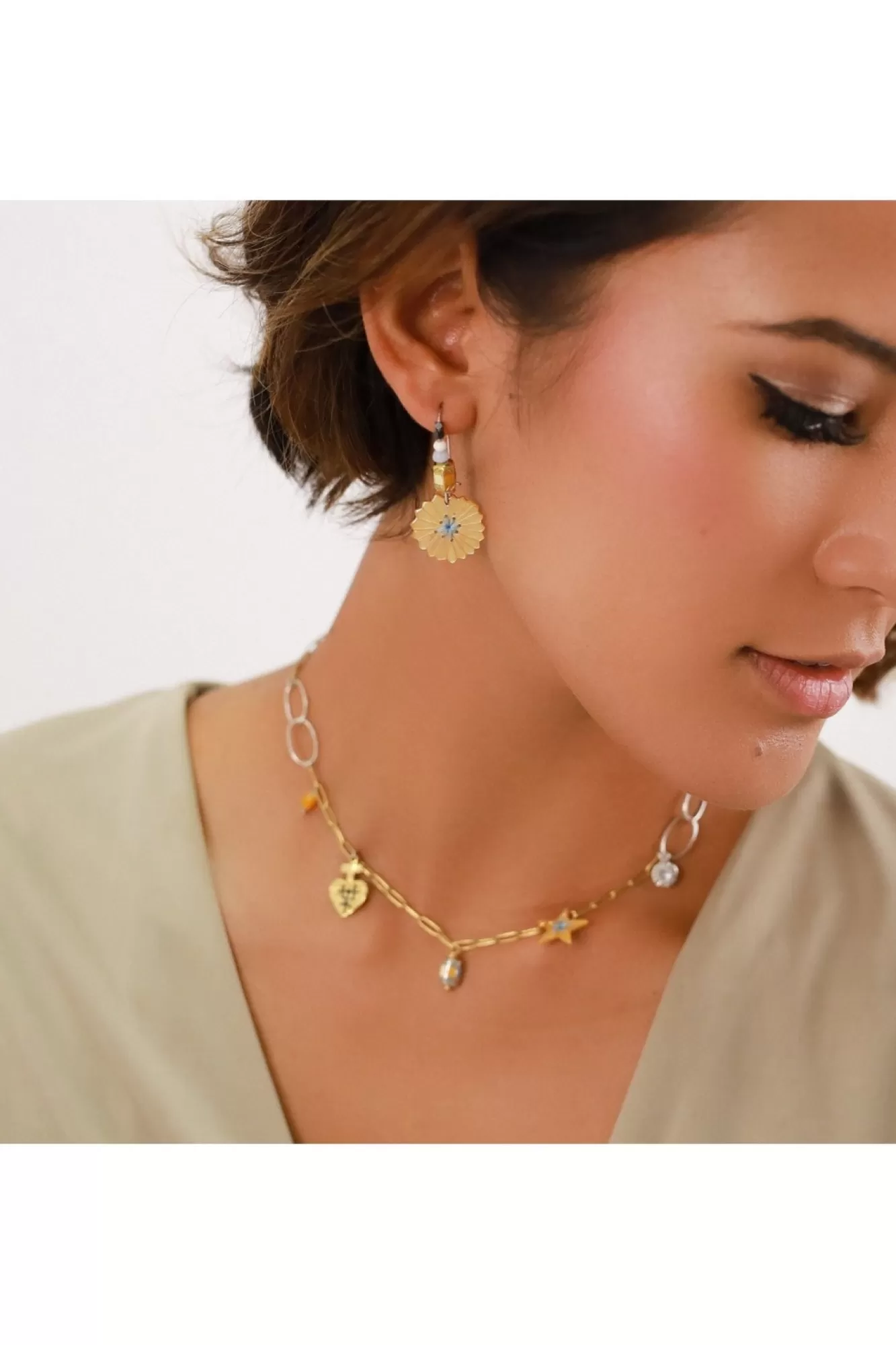 Jewellery^Elka London Justine Beaded Hooks Earrings Gold