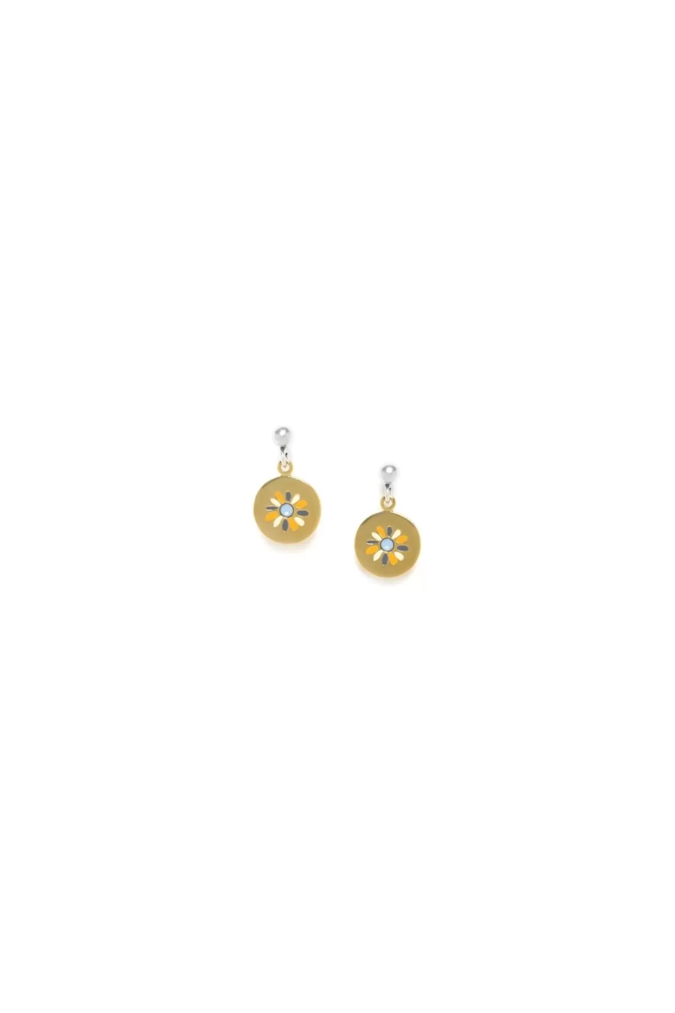 Jewellery^Elka London Justine Round Disc Dangle Post Earrings Gold