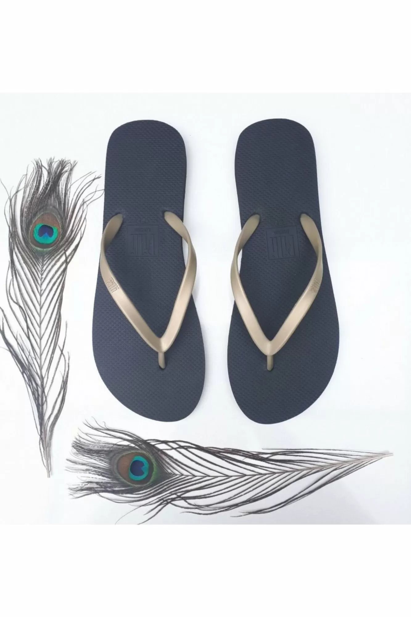 Sandals^Filli London Naked Flip Flops - Gold On Black