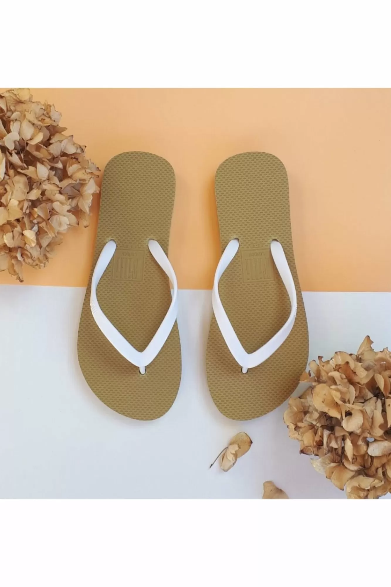 Flats^Filli London Naked Flip Flops - White On Gold