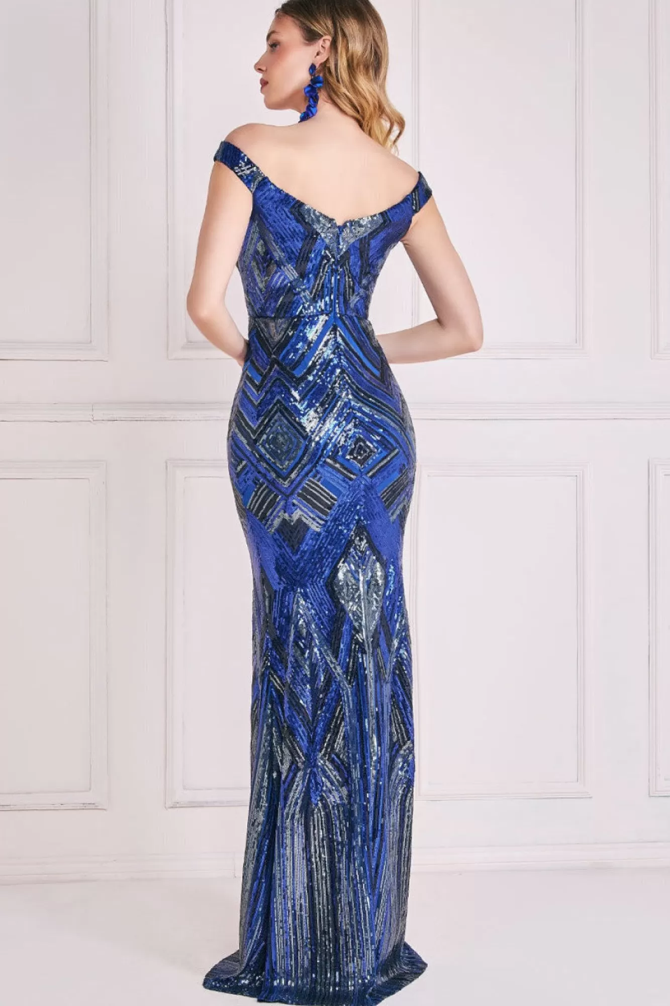 Maxi Dresses^* Geometric Sequin Sleeveless Maxi - Royal Blue Royalblue