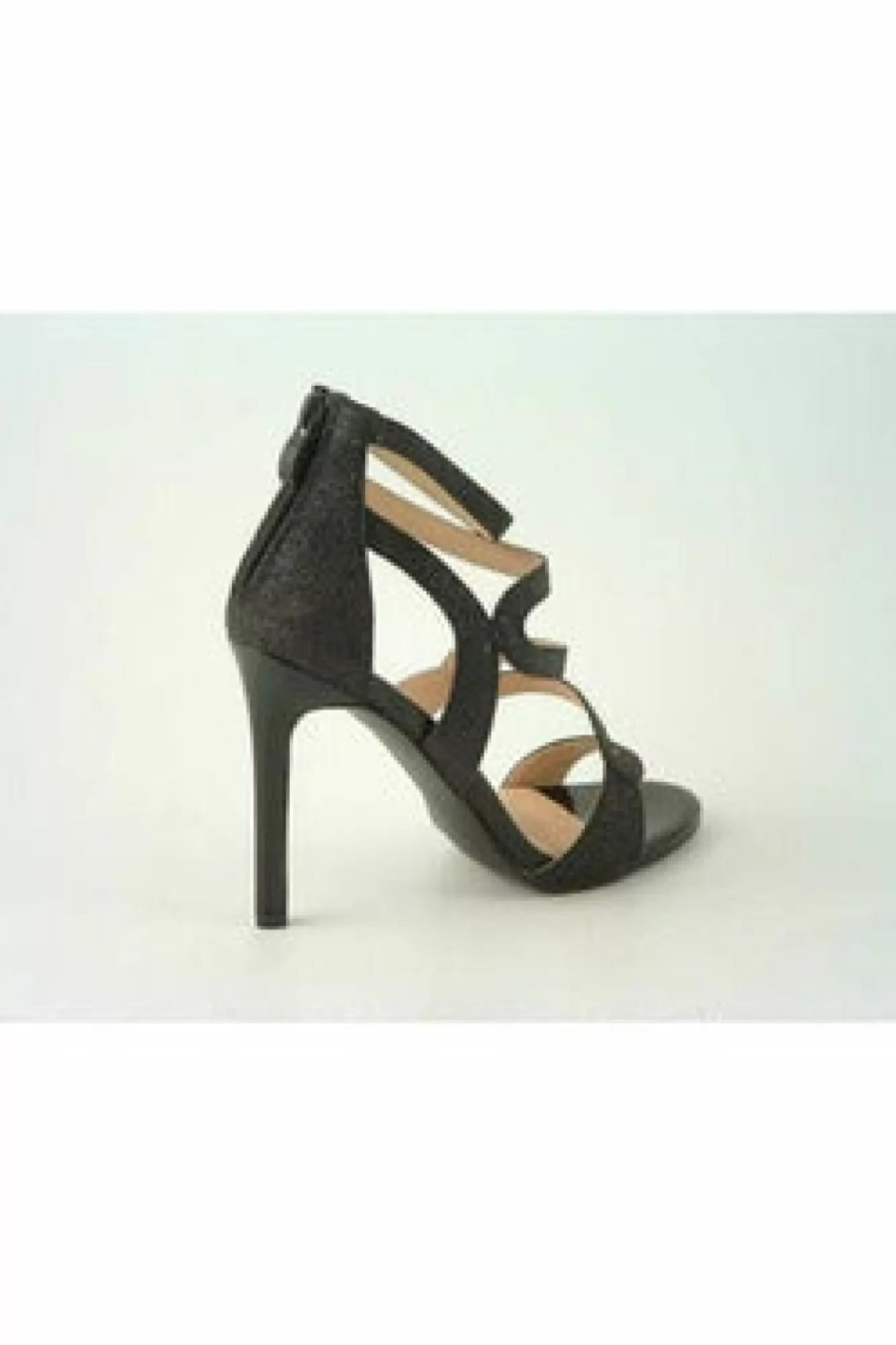 Sandals^Glitz Shoes Alisha Divine Glitter High Heel Sandals Black