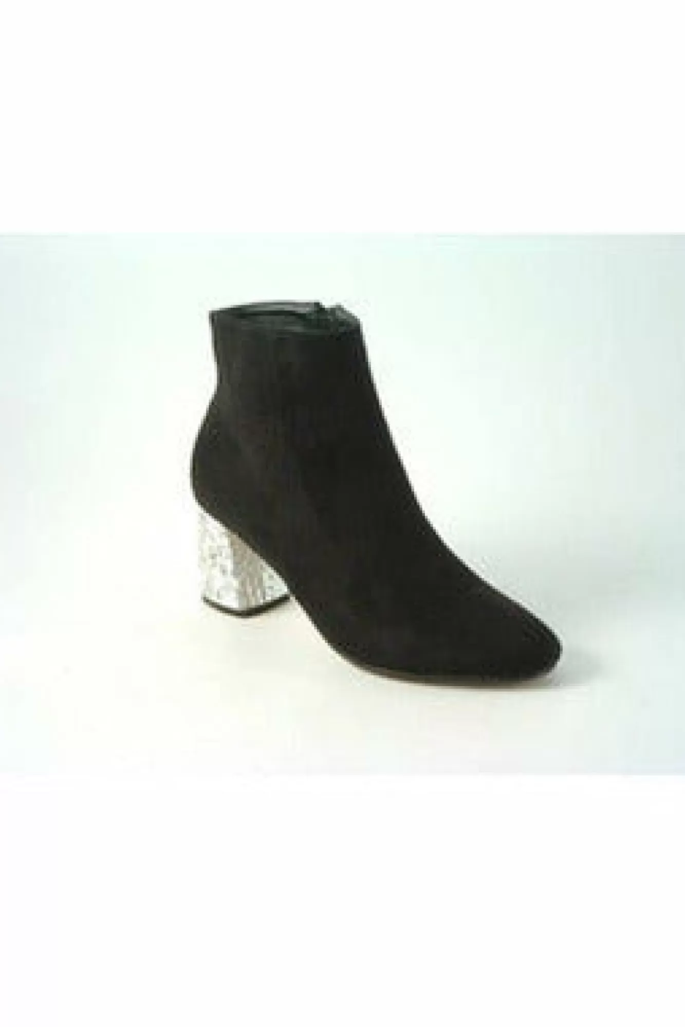 Boots^Glitz Shoes Celine Sabatine Glitter Heel Suede Ankle Boot Black