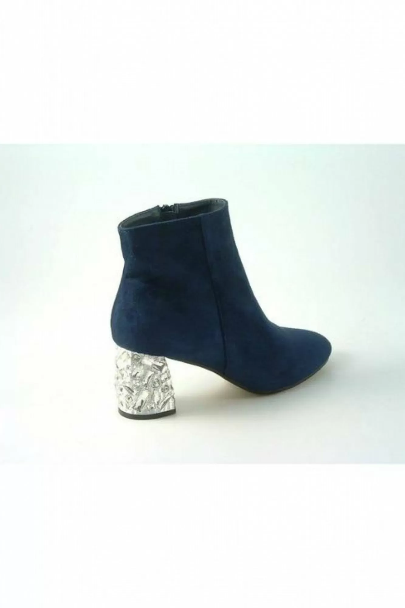 Mid Heels^Glitz Shoes Celine Sabatine Glitter Heel Suede Ankle Boot Blue