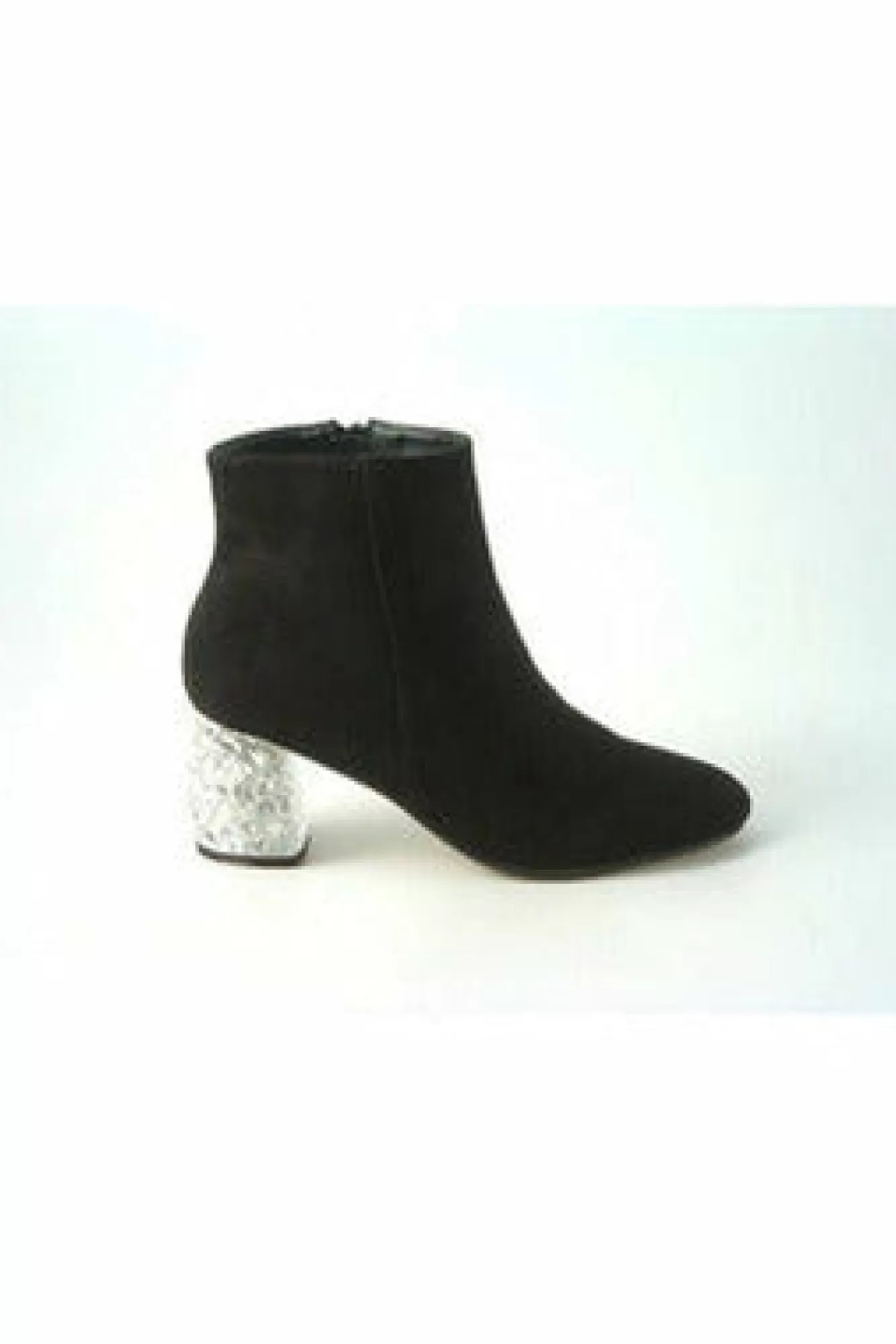 Boots^Glitz Shoes Celine Sabatine Glitter Heel Suede Ankle Boot Black