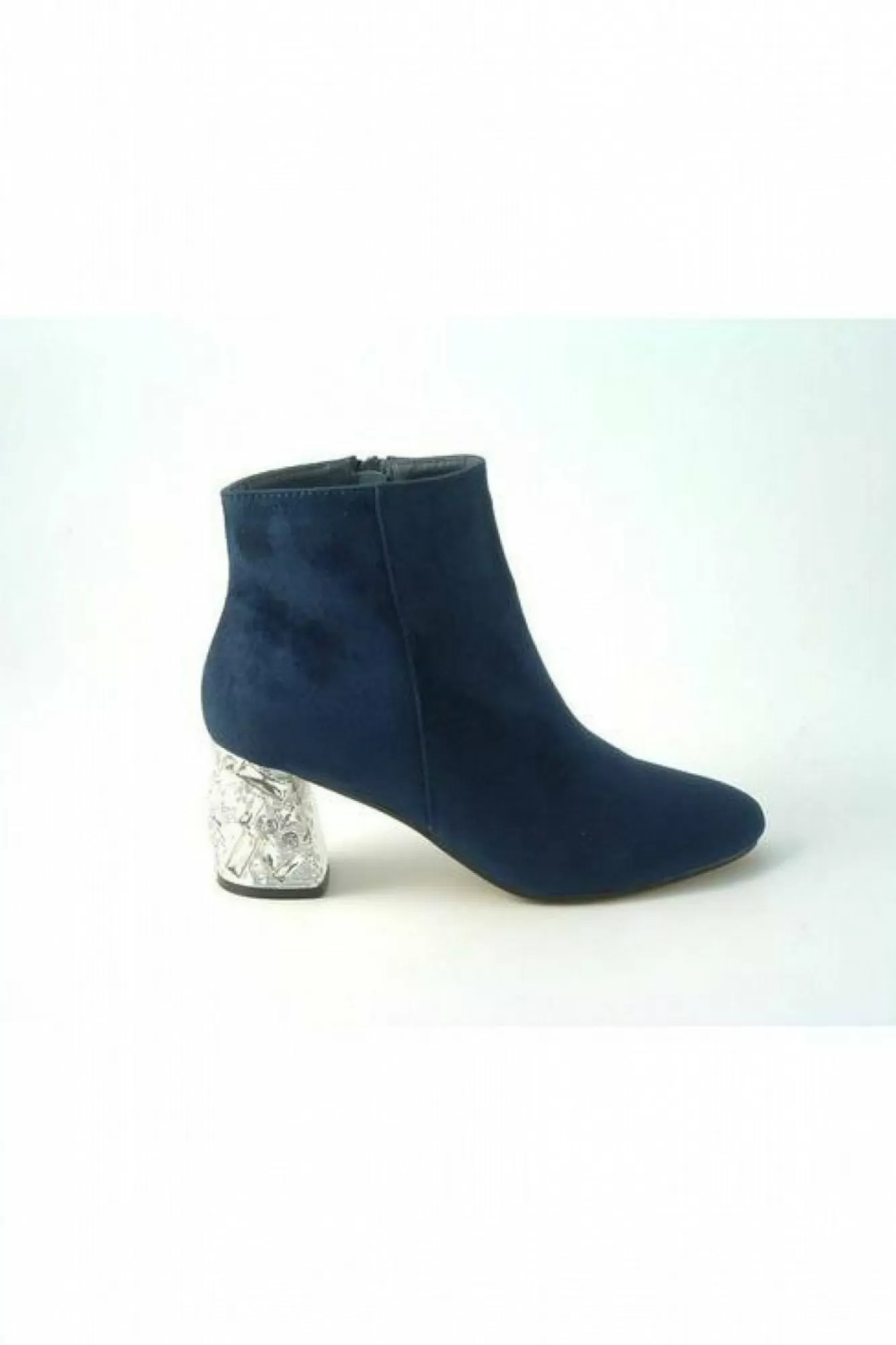 Mid Heels^Glitz Shoes Celine Sabatine Glitter Heel Suede Ankle Boot Blue