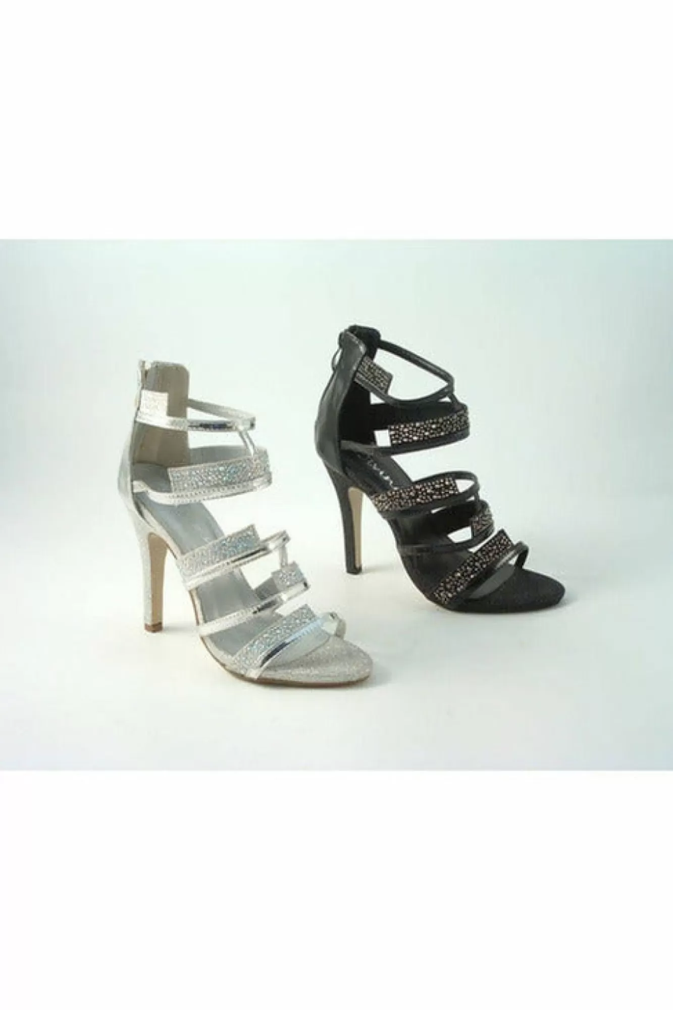 Sandals^Glitz Shoes Ginny Divine Diamante Caged Strap Sandals