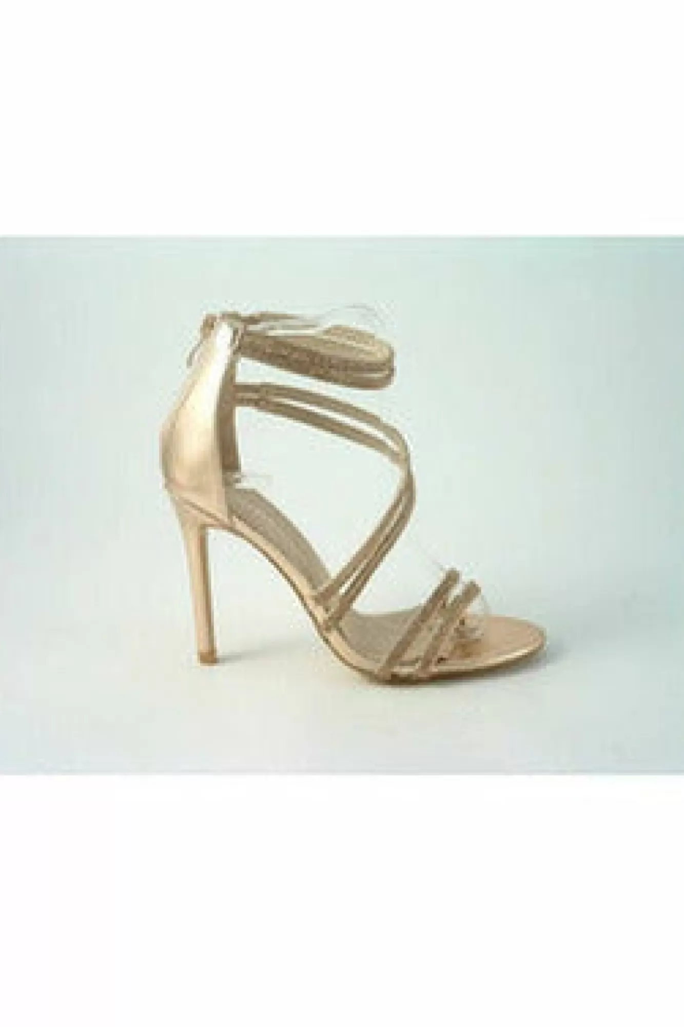 Sandals^Glitz Shoes Miley Divine Doubled Strap Diamante Sandals Gold
