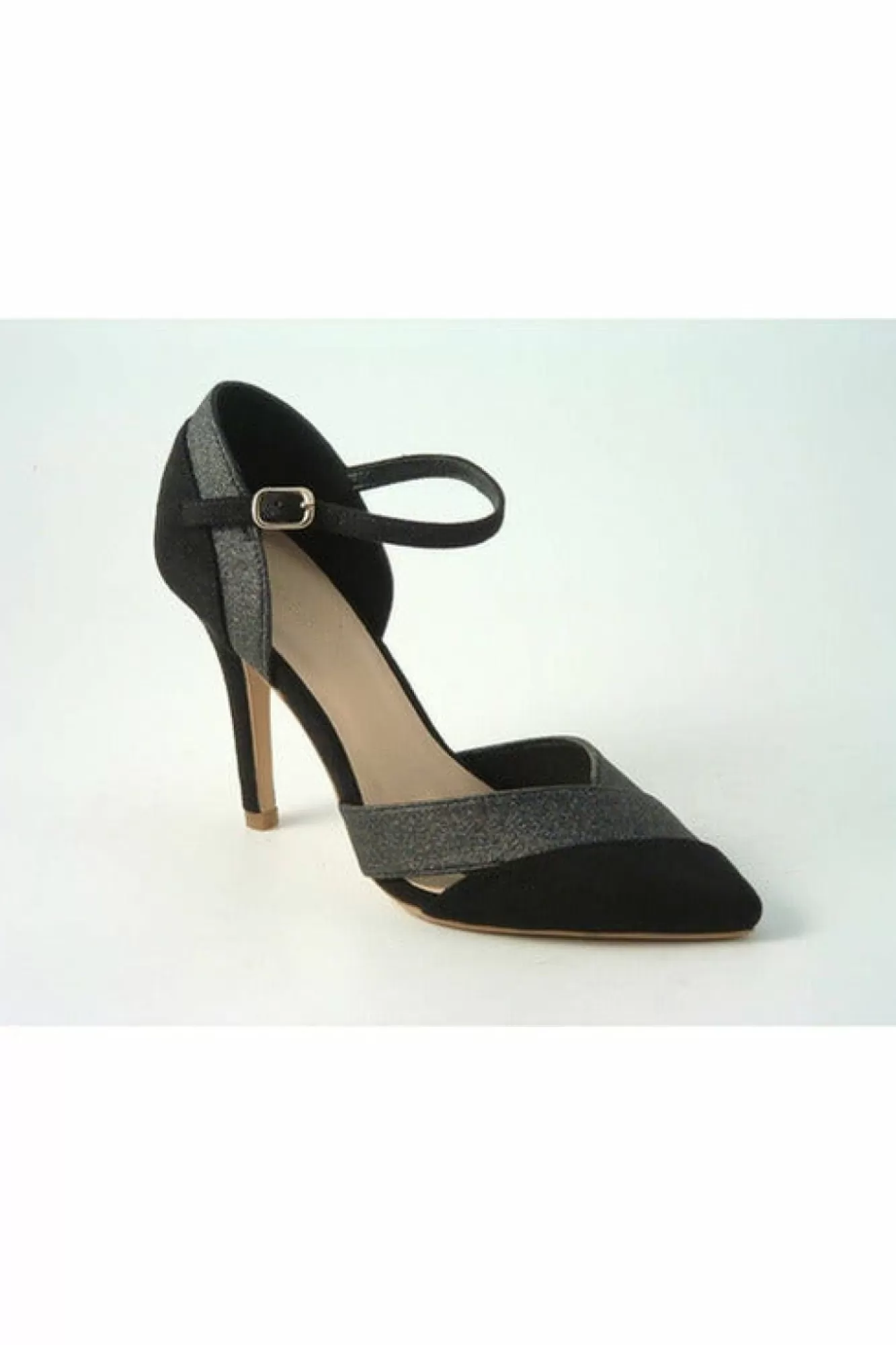 High Heels^Glitz Shoes Roxie Suede N Glitter Dorsey Court Shoe