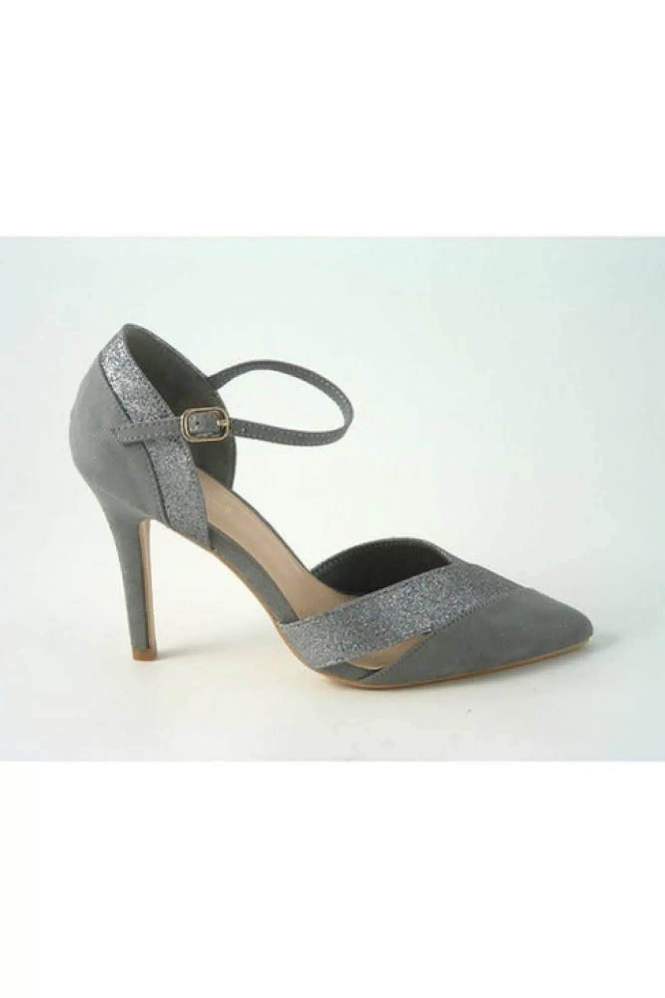 High Heels^Glitz Shoes Roxie Suede N Glitter Dorsey Court Shoe