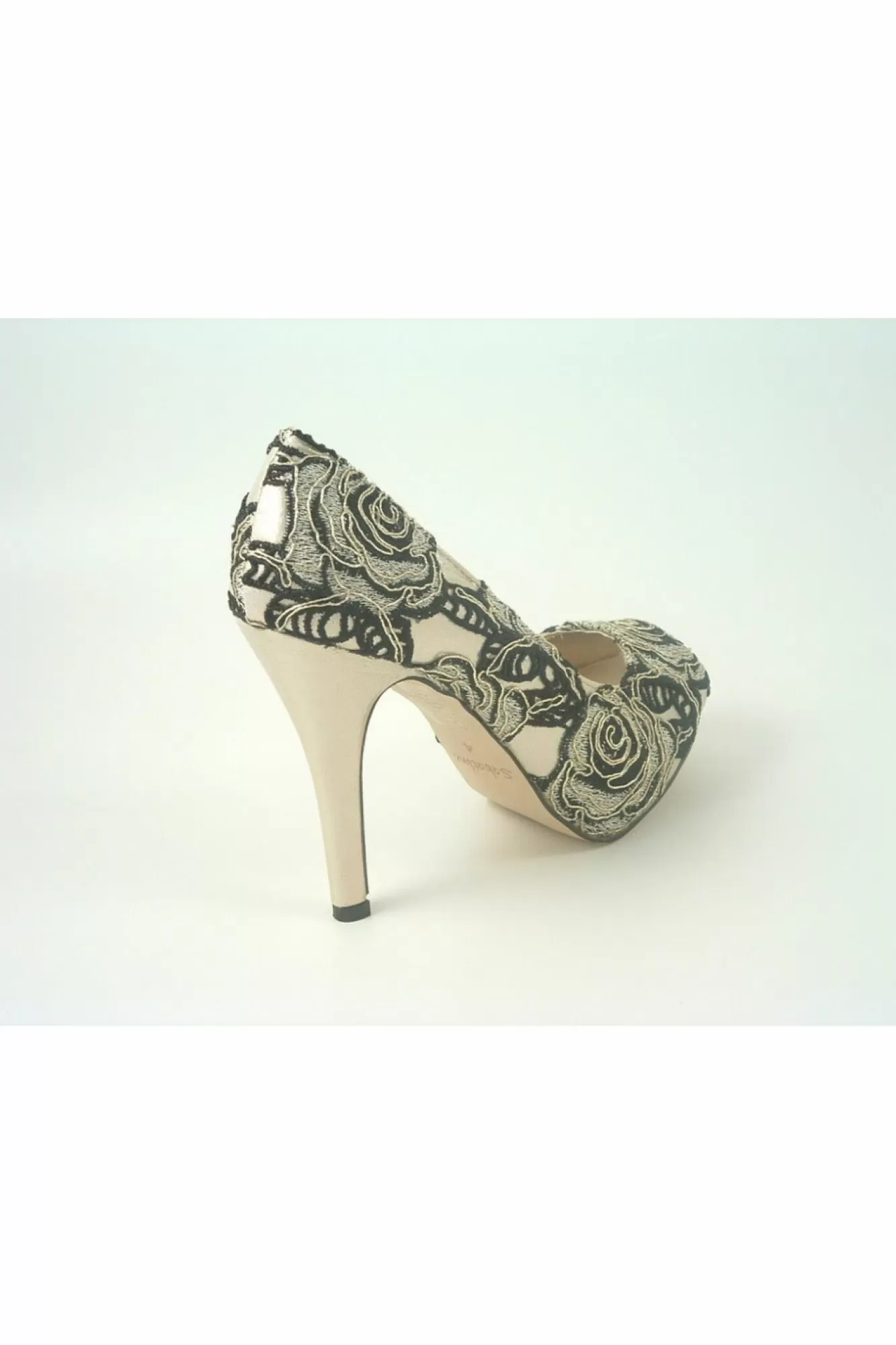 High Heels^Glitz Shoes Sabatine Coco Peep Toe Platform Shoe Gold Black Goldblack