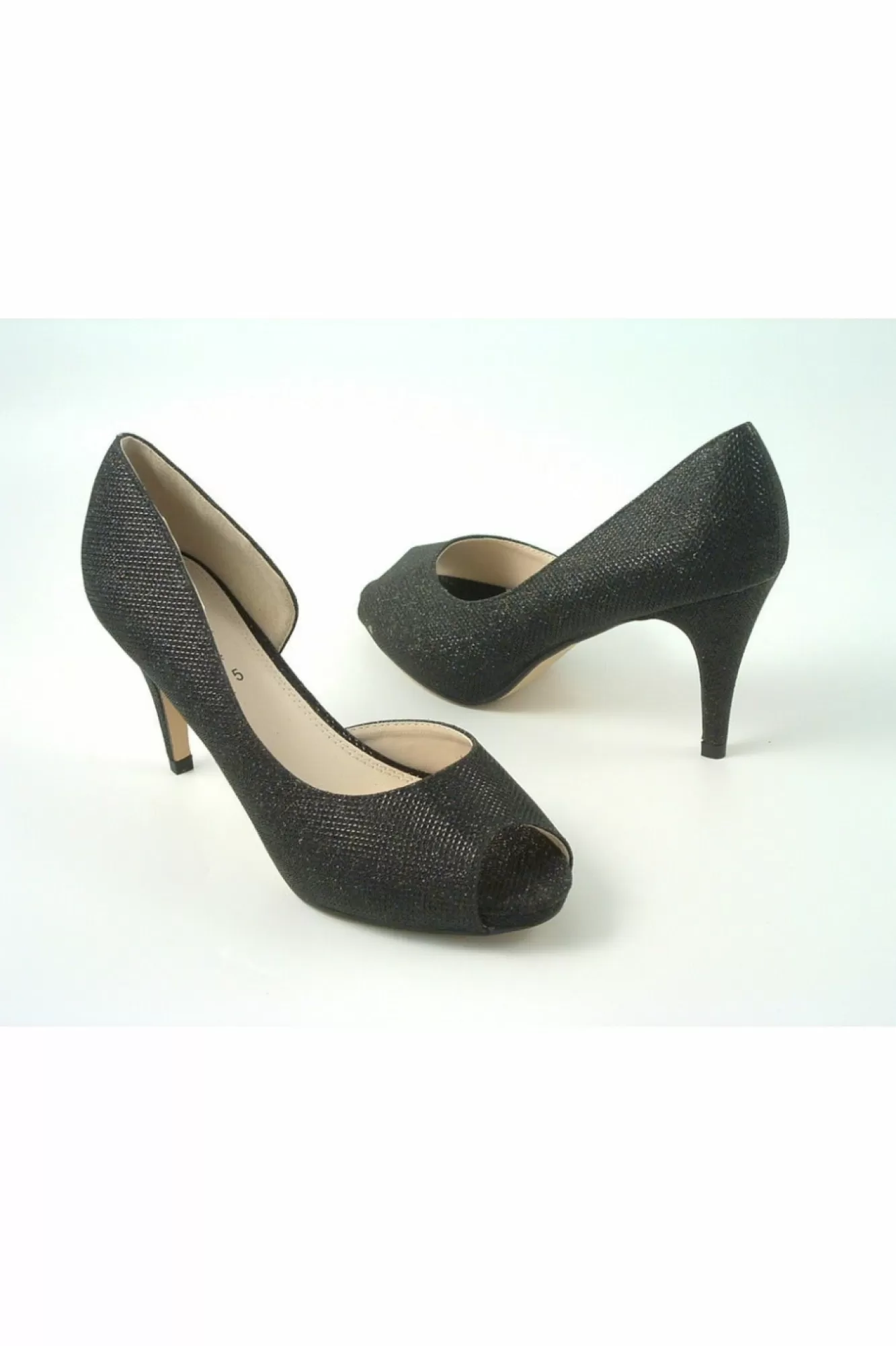 Mid Heels^Glitz Shoes Sabatine Mid Heel Peep Toe - 31438 Black