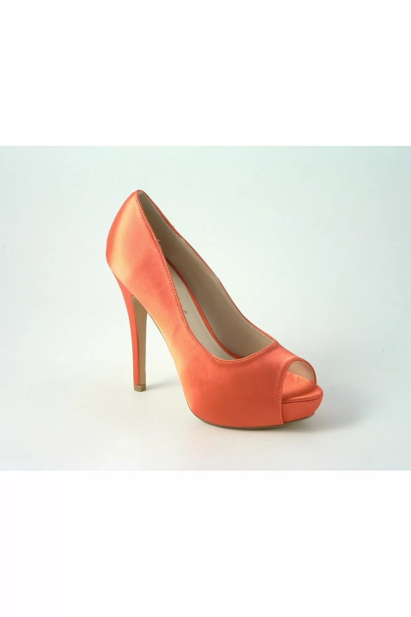 High Heels^Glitz Shoes Sabatine Satin Platform Heels With Peep Toe Rasp