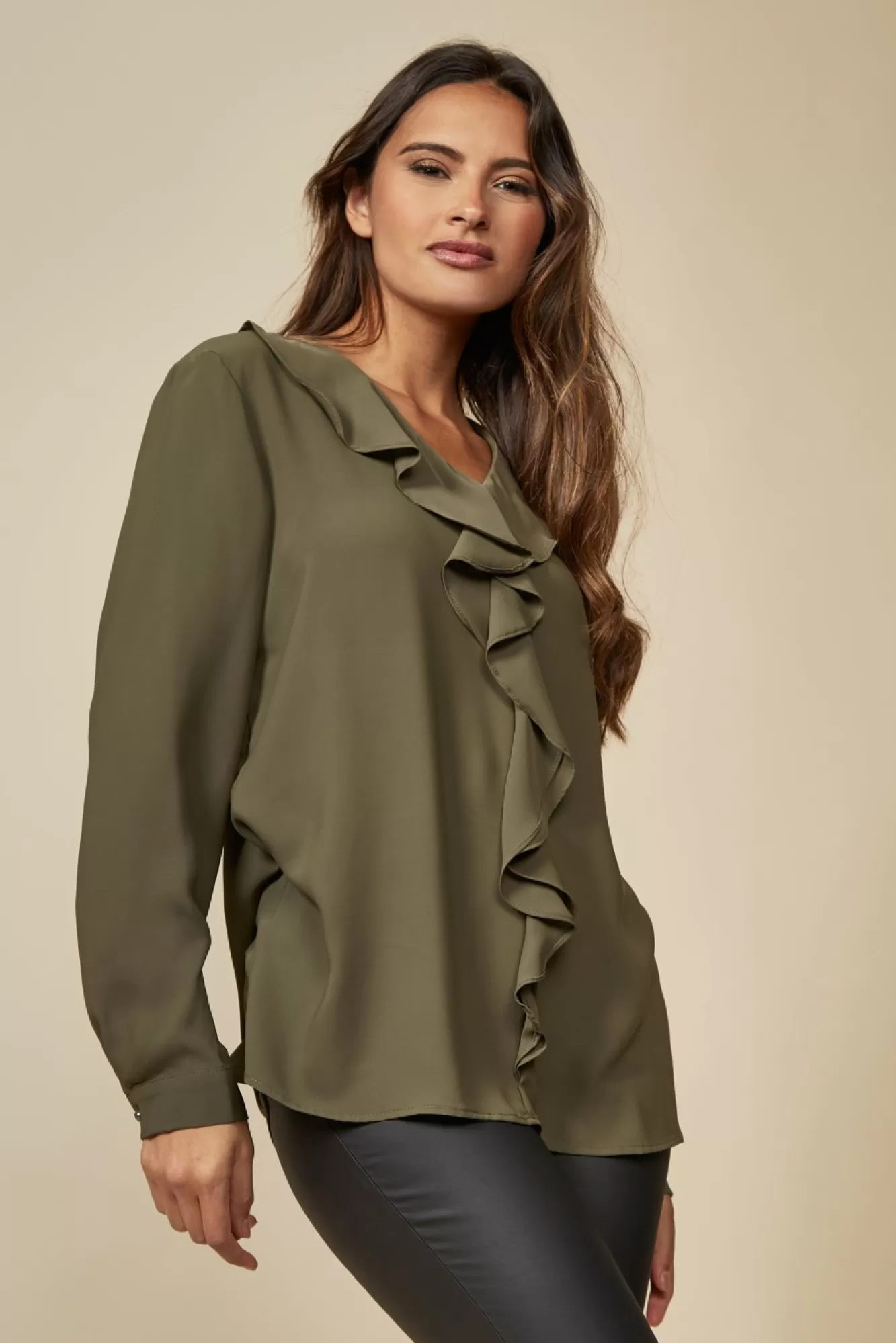 Blouses^Hoxton Gal Oversized Top With Frilled Front