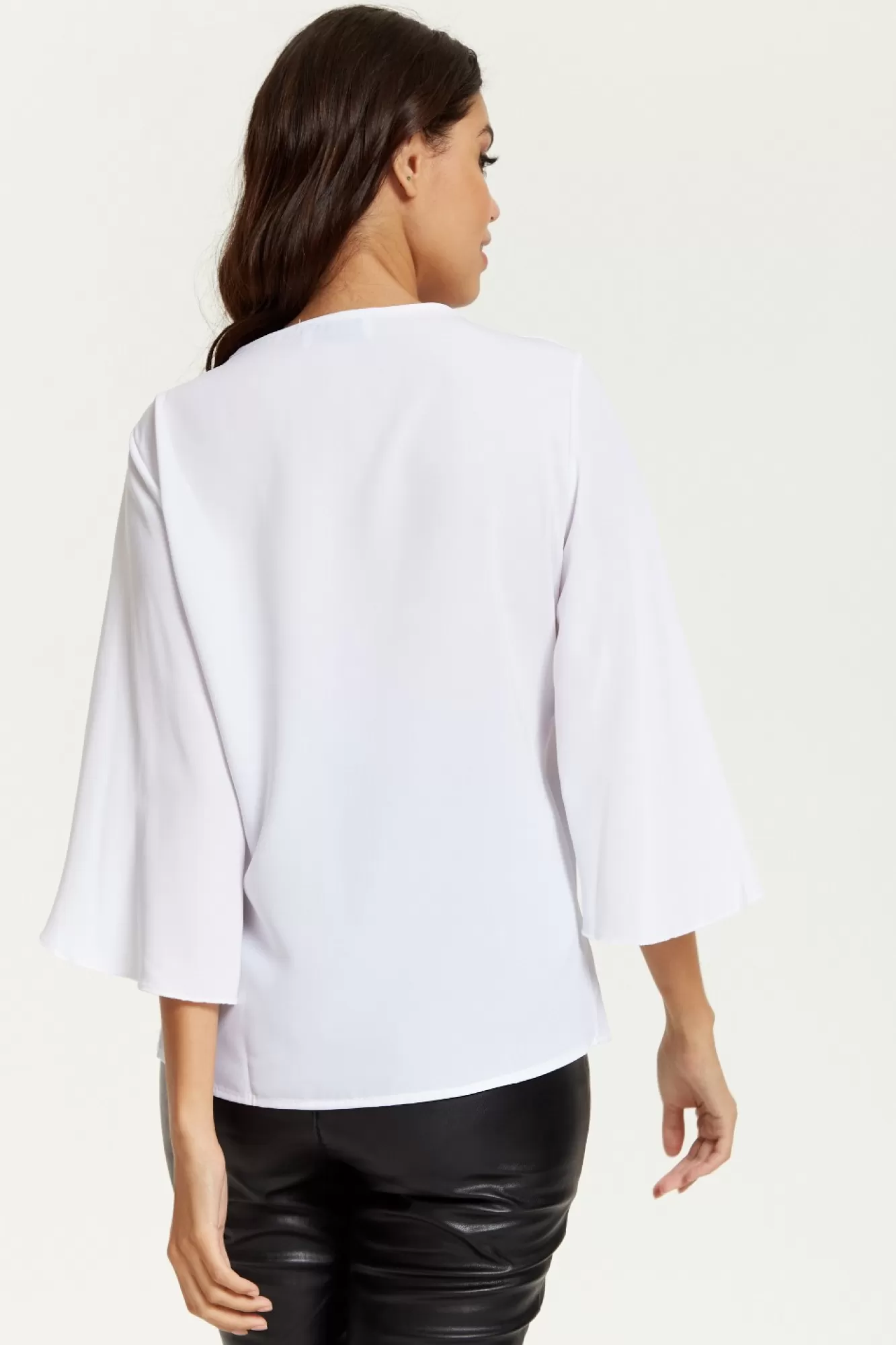Blouses^Hoxton Gal Oversized V Neck Top With Split Sleeves In White